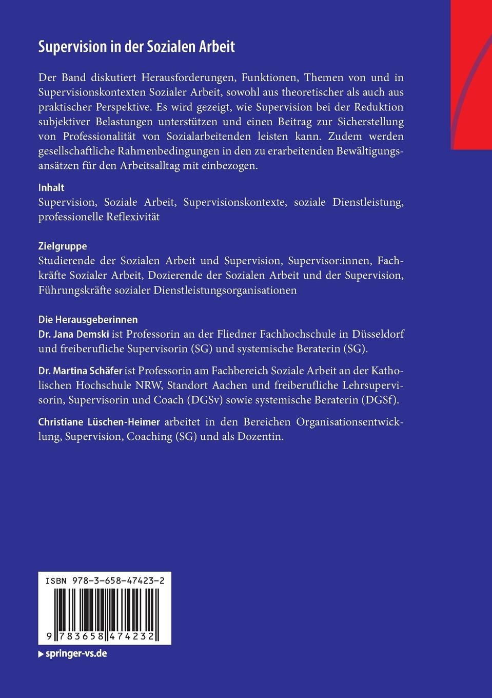 Rückseitencover Supervision in der Sozialen Arbeit