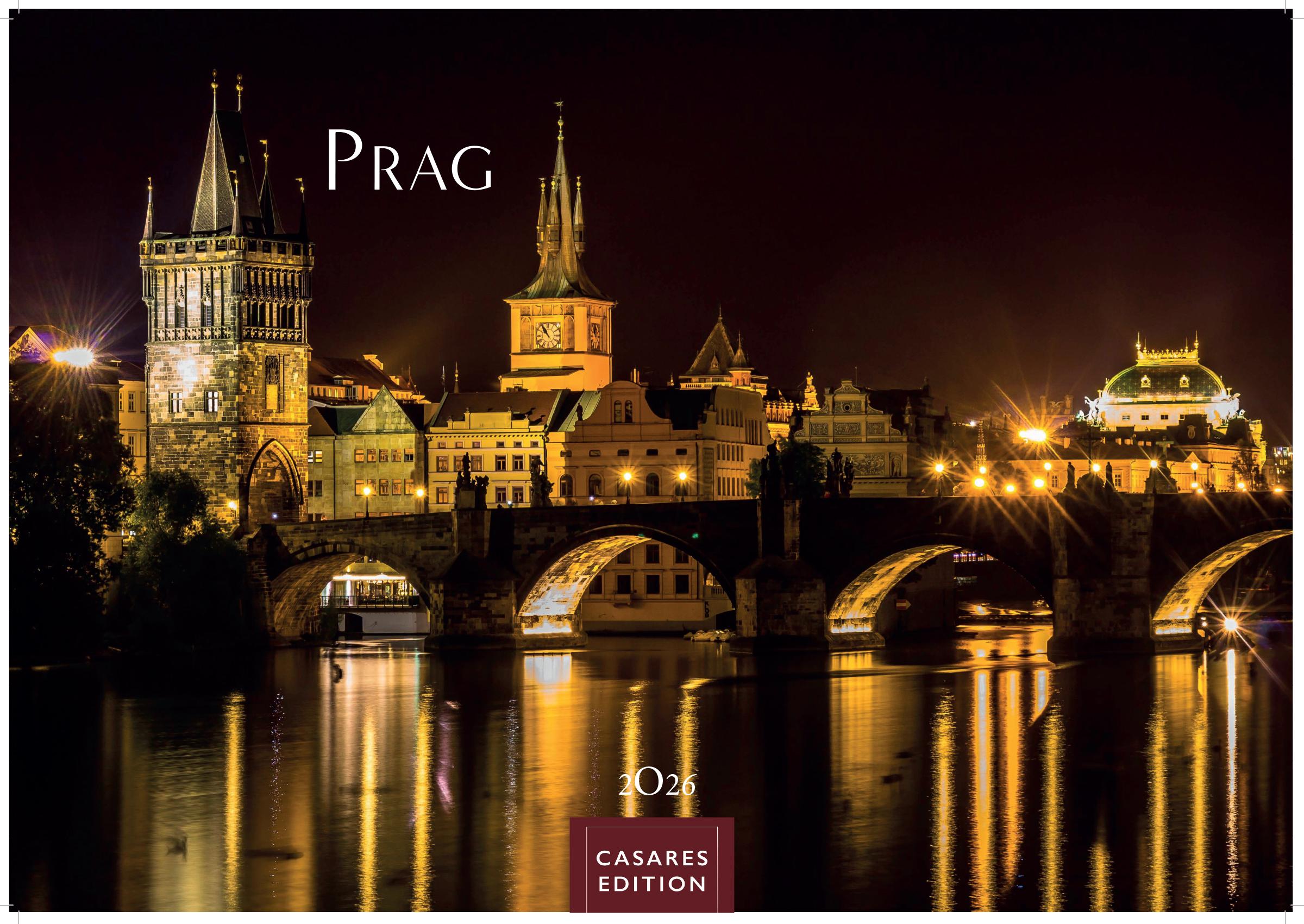 Vorderes Coverbild Prag Kalender 2026 - Wandkalender | Fotokalender 24x35cm - Hochwertige Fotos von Prags bekanntesten Bauwerken, historischen Plätzen und malerischen Ecken