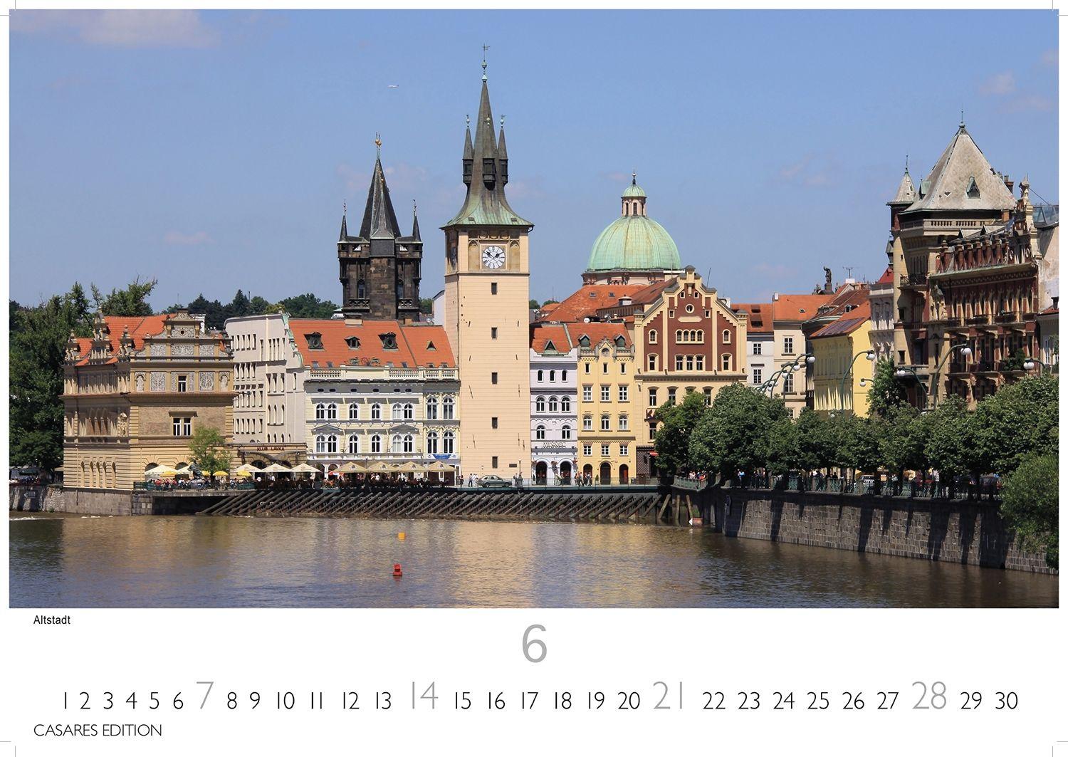 Beispielinhalt (Bild) Prag Kalender 2026 - Wandkalender | Fotokalender 35x50cm Grosses Format - Hochwertige Fotos von Prags bekanntesten Bauwerken, historischen Plätzen und malerischen Ecken