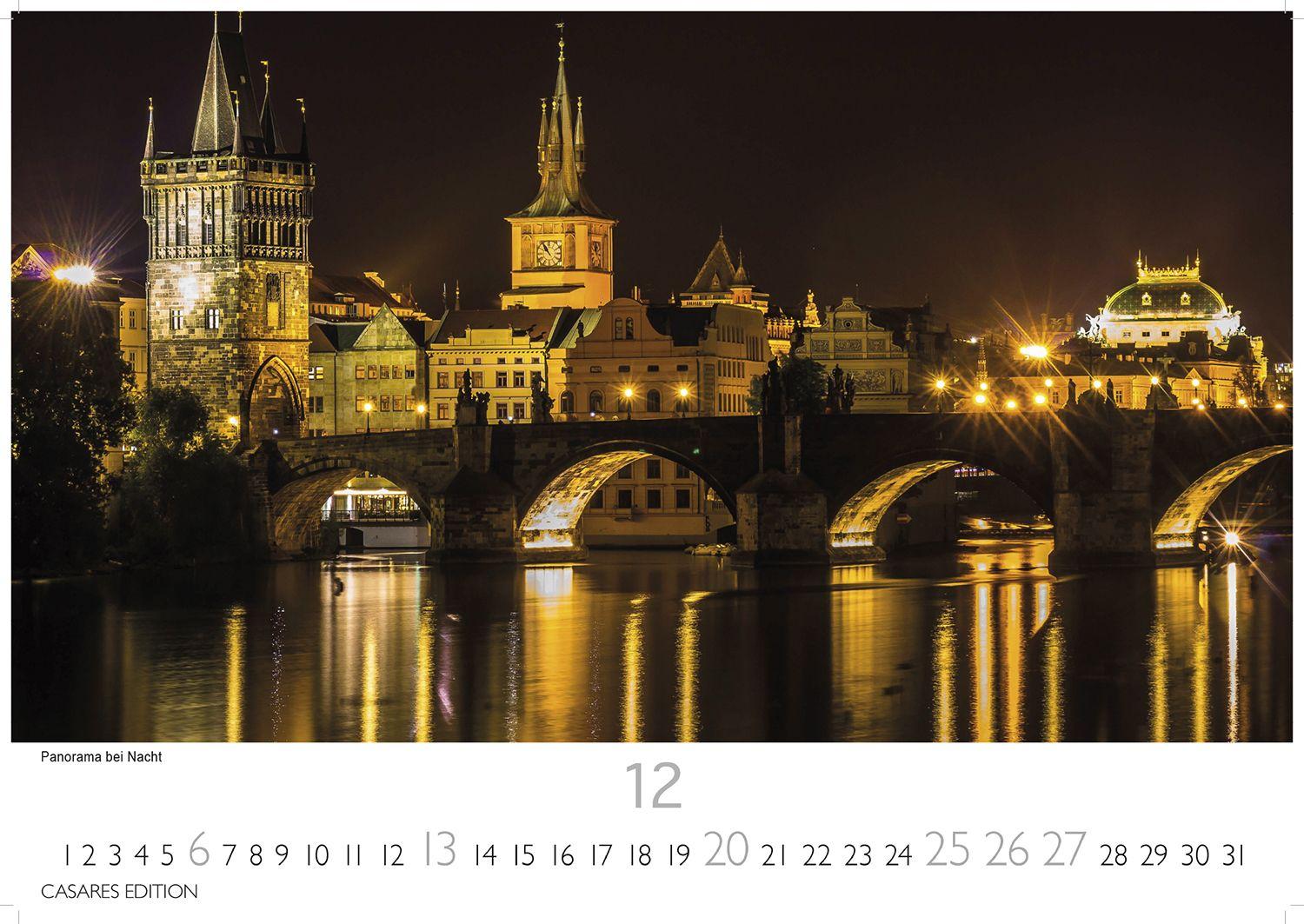 Beispielinhalt (Bild) Prag Kalender 2026 - Wandkalender | Fotokalender 35x50cm Grosses Format - Hochwertige Fotos von Prags bekanntesten Bauwerken, historischen Plätzen und malerischen Ecken