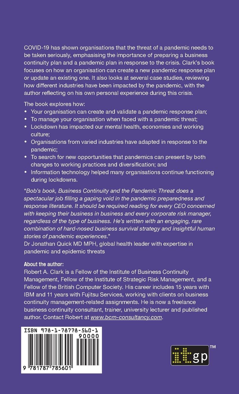 Rückseitencover Business Continuity and the Pandemic Threat