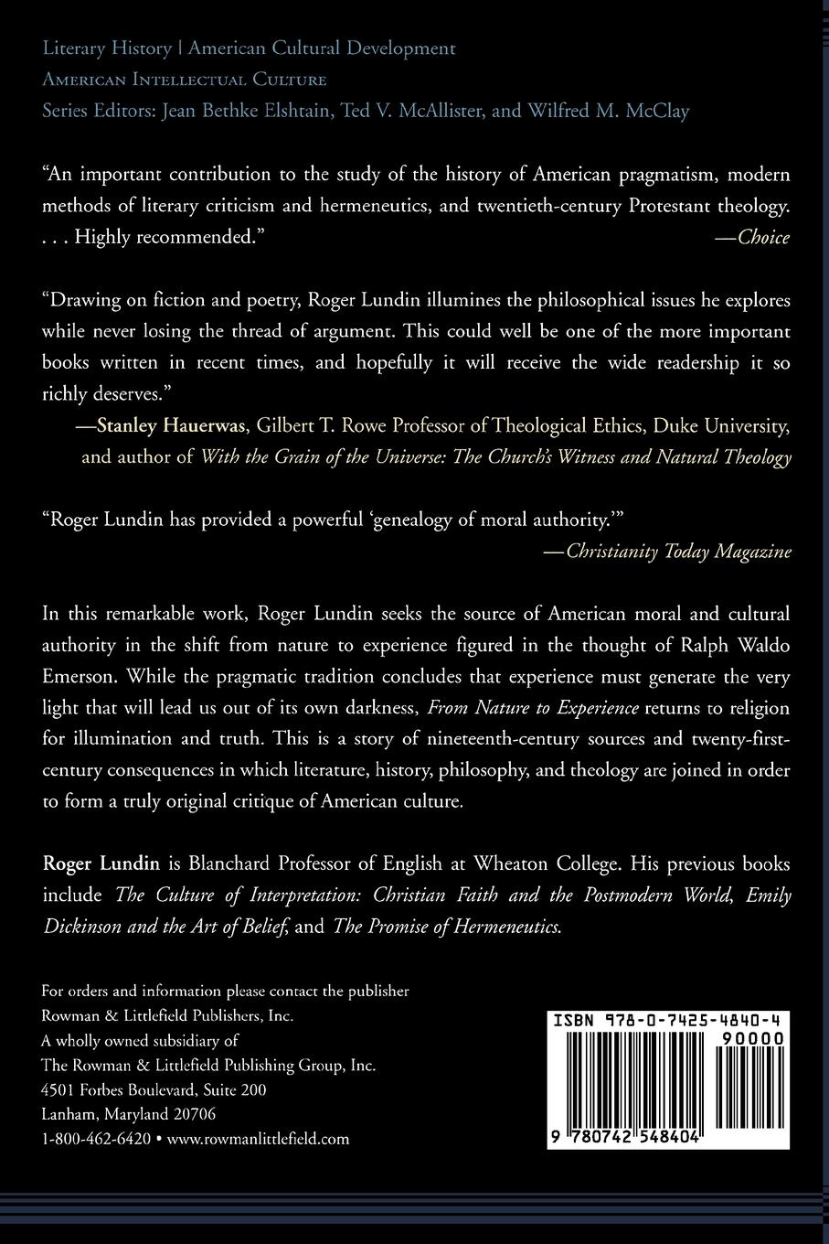 Rückseitencover From Nature to Experience