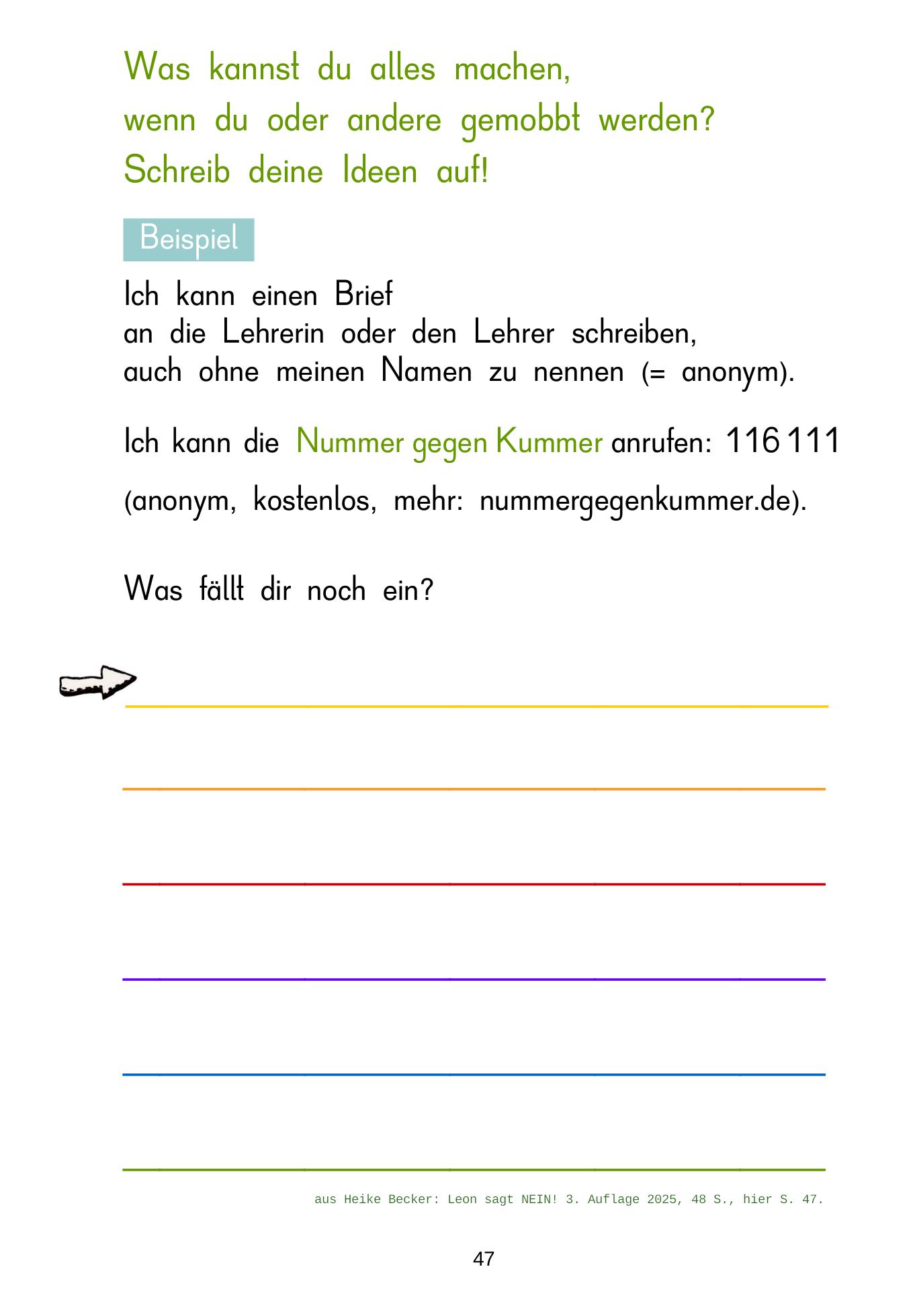 Beispielinhalt (Bild) Leon sagt NEIN!