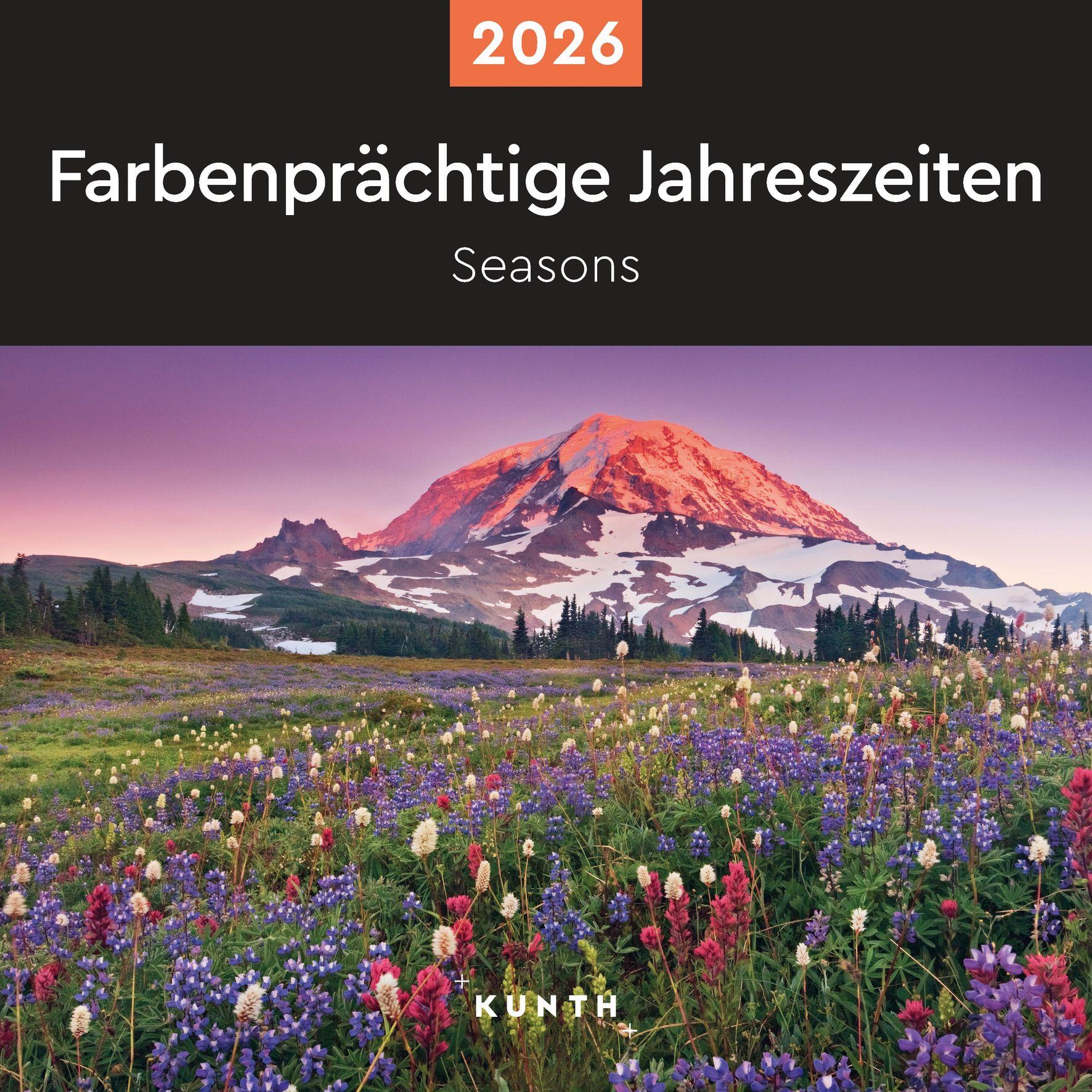 Vorderes Coverbild Farbenprächtige Jahreszeiten - KUNTH Broschurkalender 2026