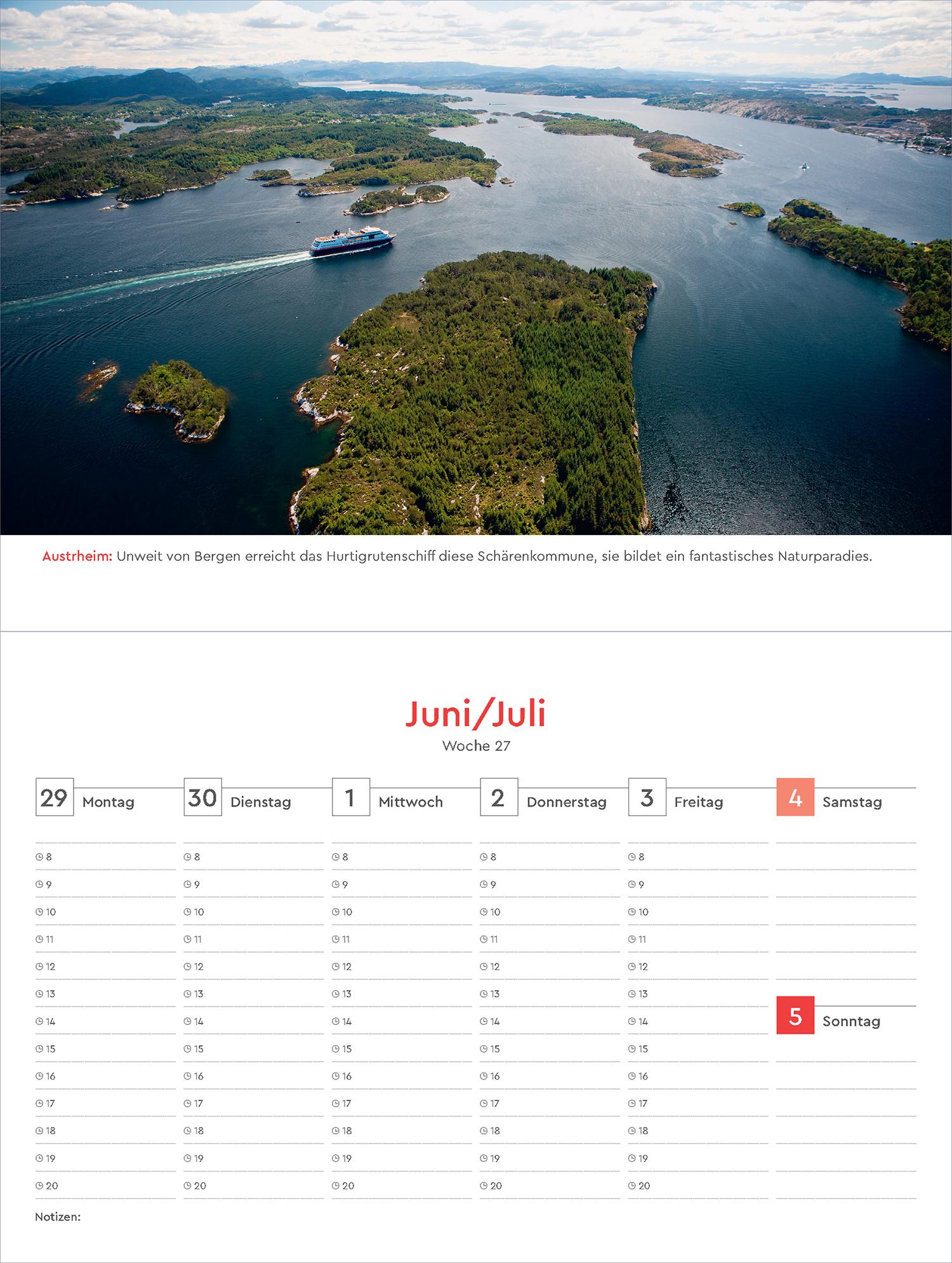 Beispielinhalt (Bild) Hurtigruten - KUNTH Tischkalender 2026