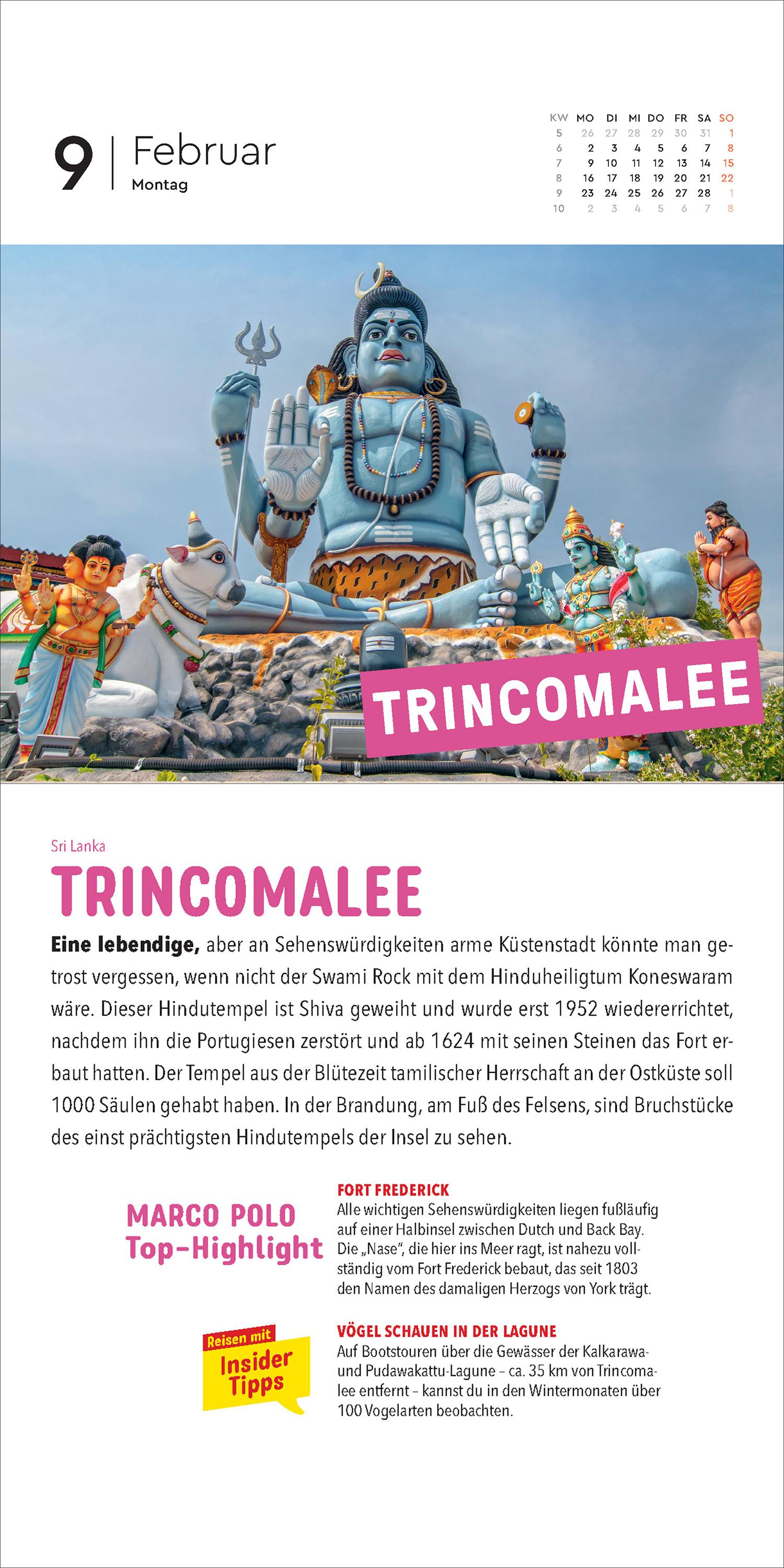 Beispielinhalt (Bild) MARCO POLO: Mit 365 Insidertipps durch die Welt - KUNTH Abreißkalender 2026