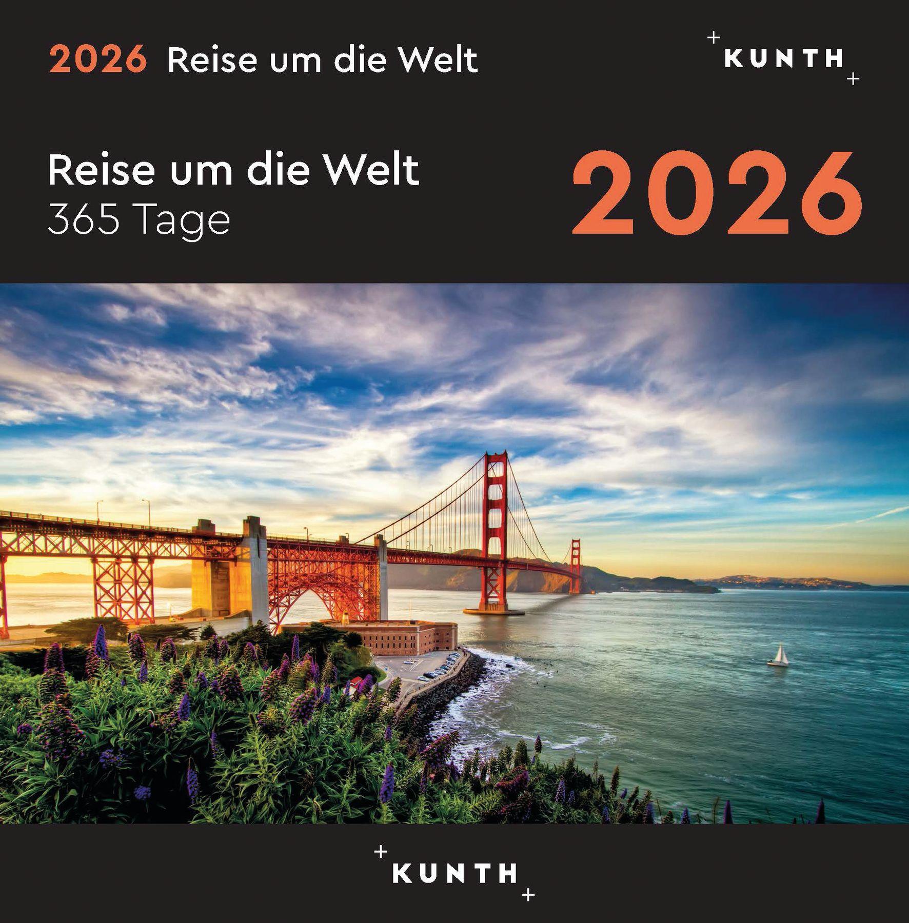 Vorderes Coverbild Reise um die Welt - KUNTH 365-Tage-Abreißkalender 2026