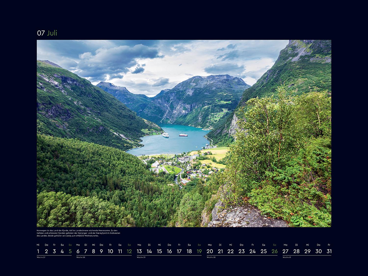 Beispielinhalt (Bild) Hurtigruten - KUNTH Wandkalender 2026