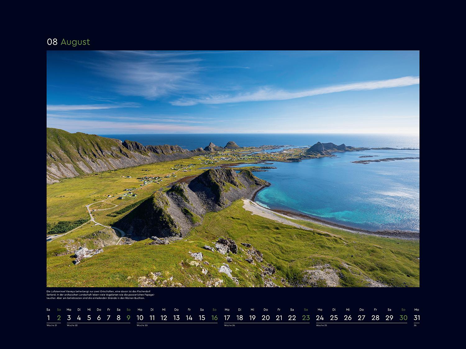 Beispielinhalt (Bild) Hurtigruten - KUNTH Wandkalender 2026