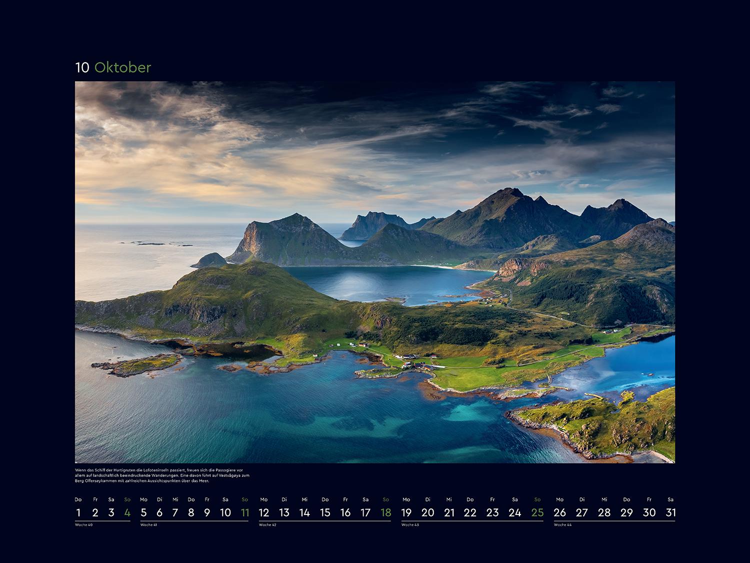 Beispielinhalt (Bild) Hurtigruten - KUNTH Wandkalender 2026