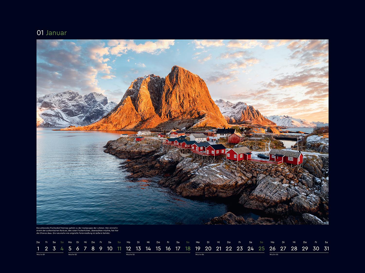 Beispielinhalt (Bild) Hurtigruten - KUNTH Wandkalender 2026