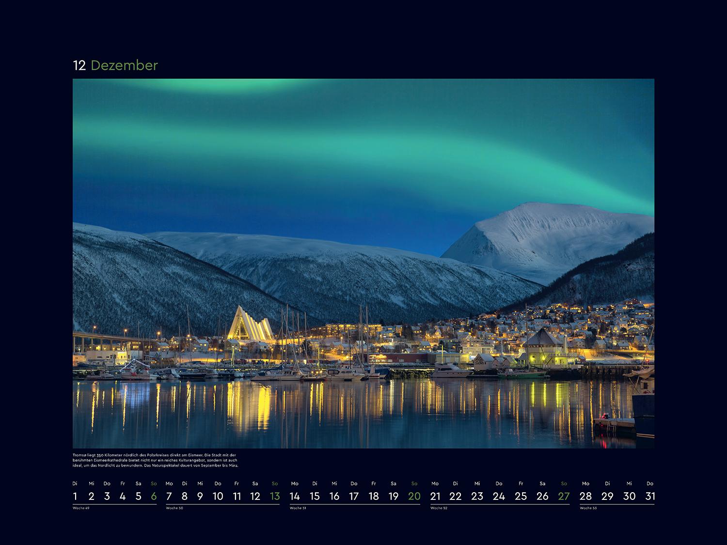 Beispielinhalt (Bild) Hurtigruten - KUNTH Wandkalender 2026