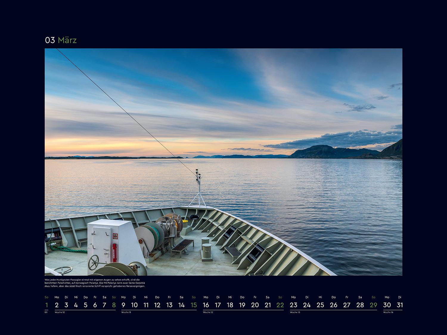 Beispielinhalt (Bild) Hurtigruten - KUNTH Wandkalender 2026