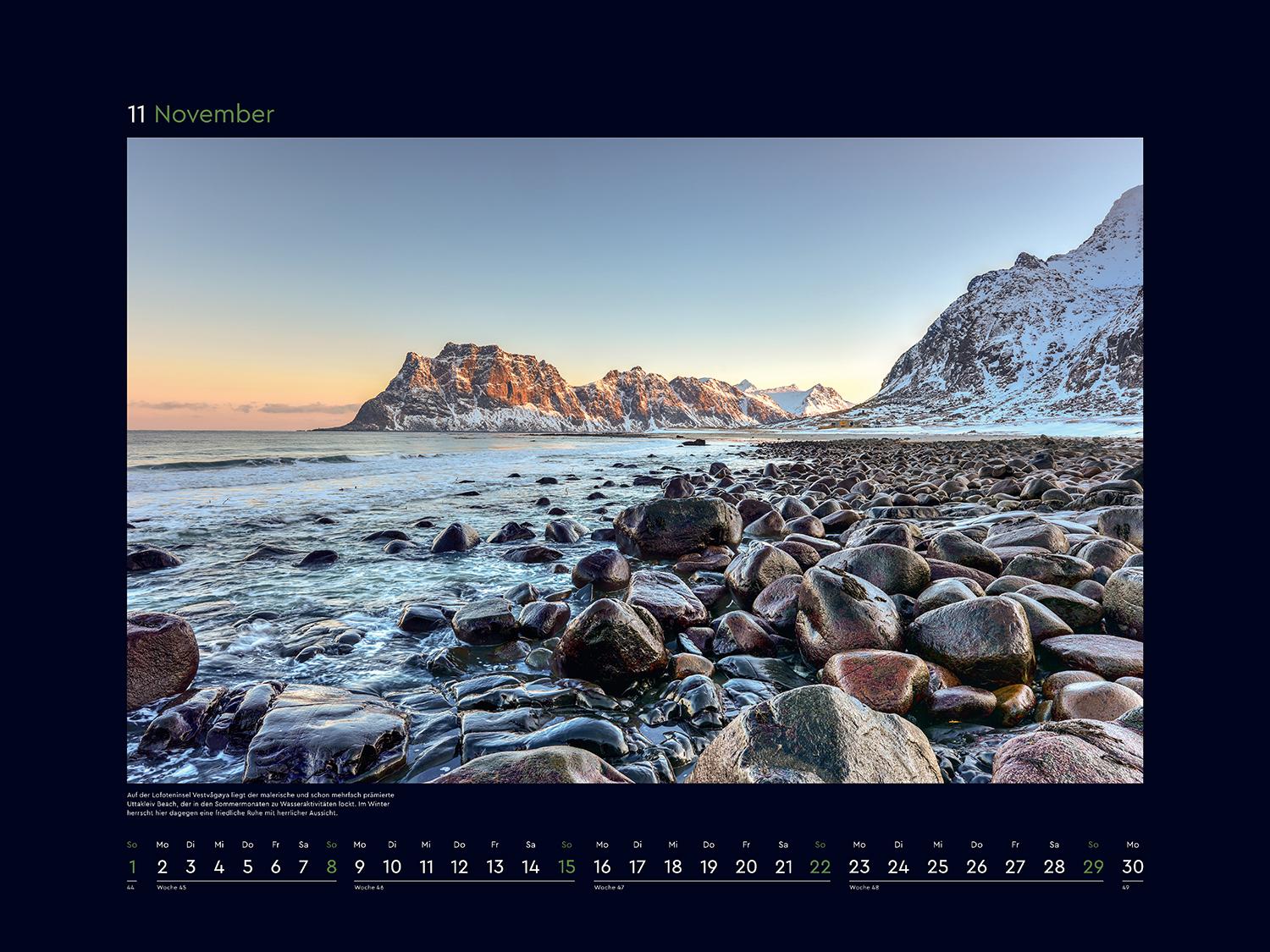 Beispielinhalt (Bild) Hurtigruten - KUNTH Wandkalender 2026