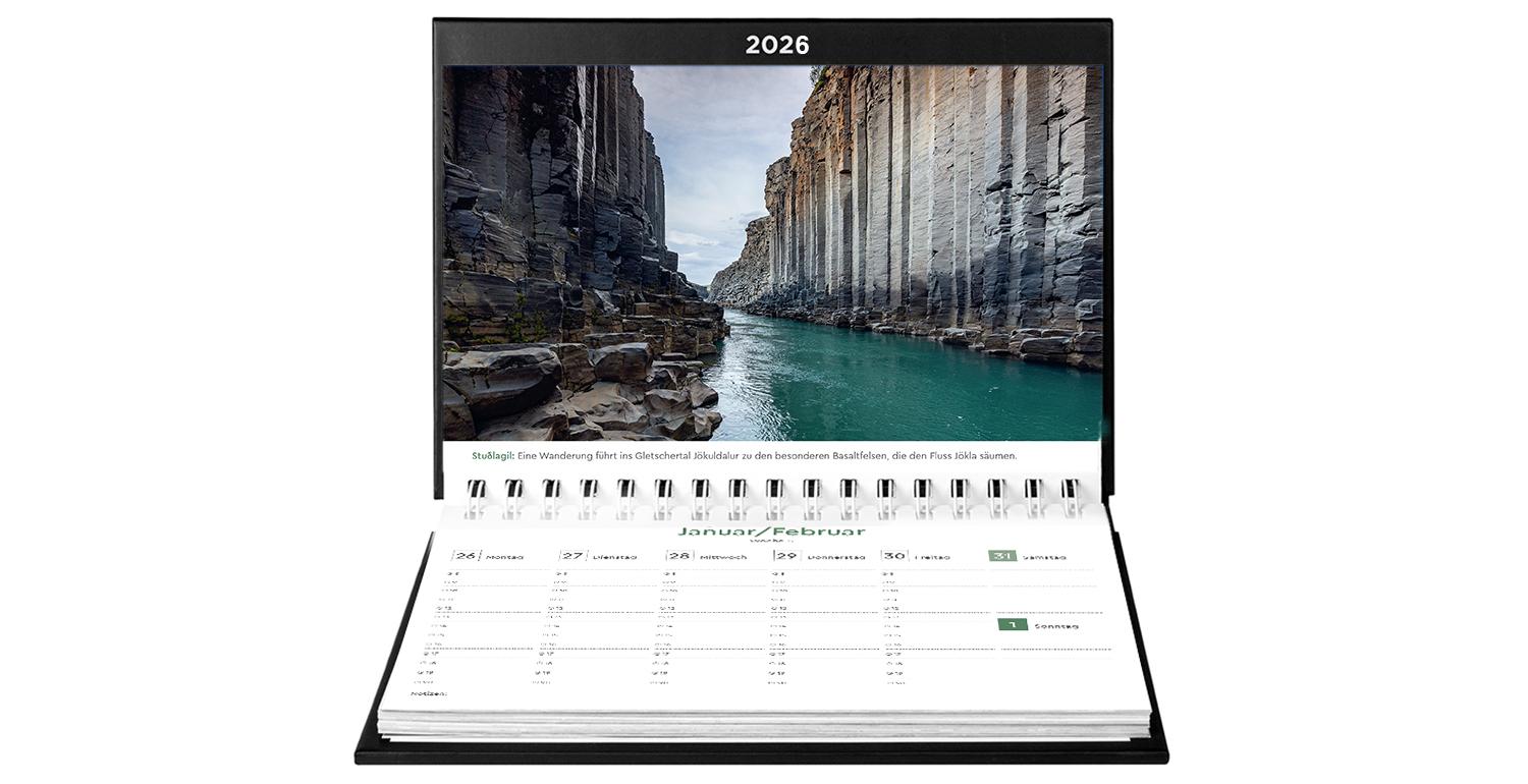 Beispielinhalt (Bild) Island - KUNTH Tischkalender 2026