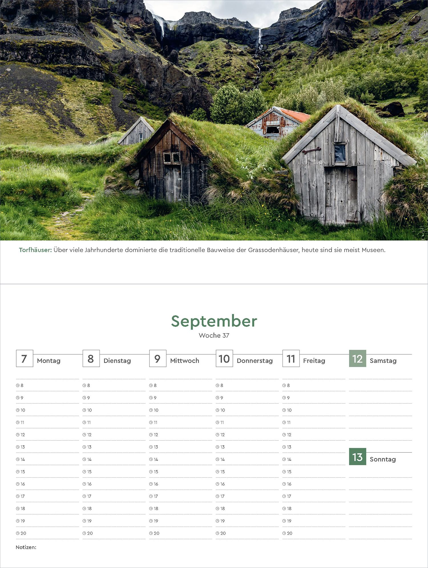 Beispielinhalt (Bild) Island - KUNTH Tischkalender 2026