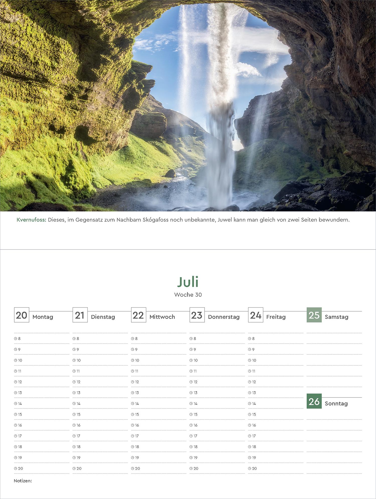 Beispielinhalt (Bild) Island - KUNTH Tischkalender 2026