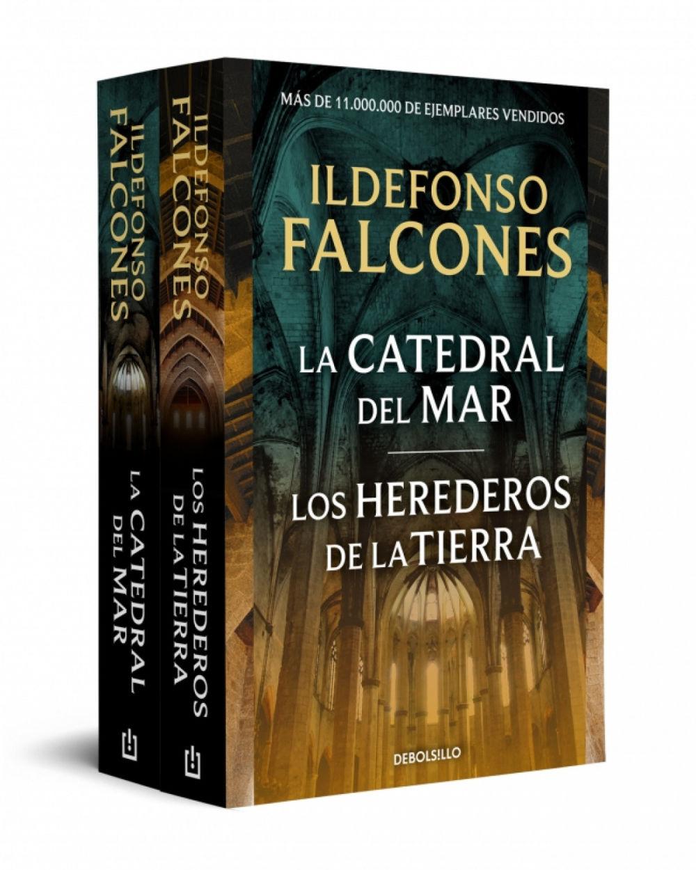 Beispielinhalt (Bild) Pack Ildefonso Falcones: La Catedral del Mar, Los Herederos de la Tierra / Ildefonso Falcones: Cathedral of the Sea; Heirs to the Land. Pack