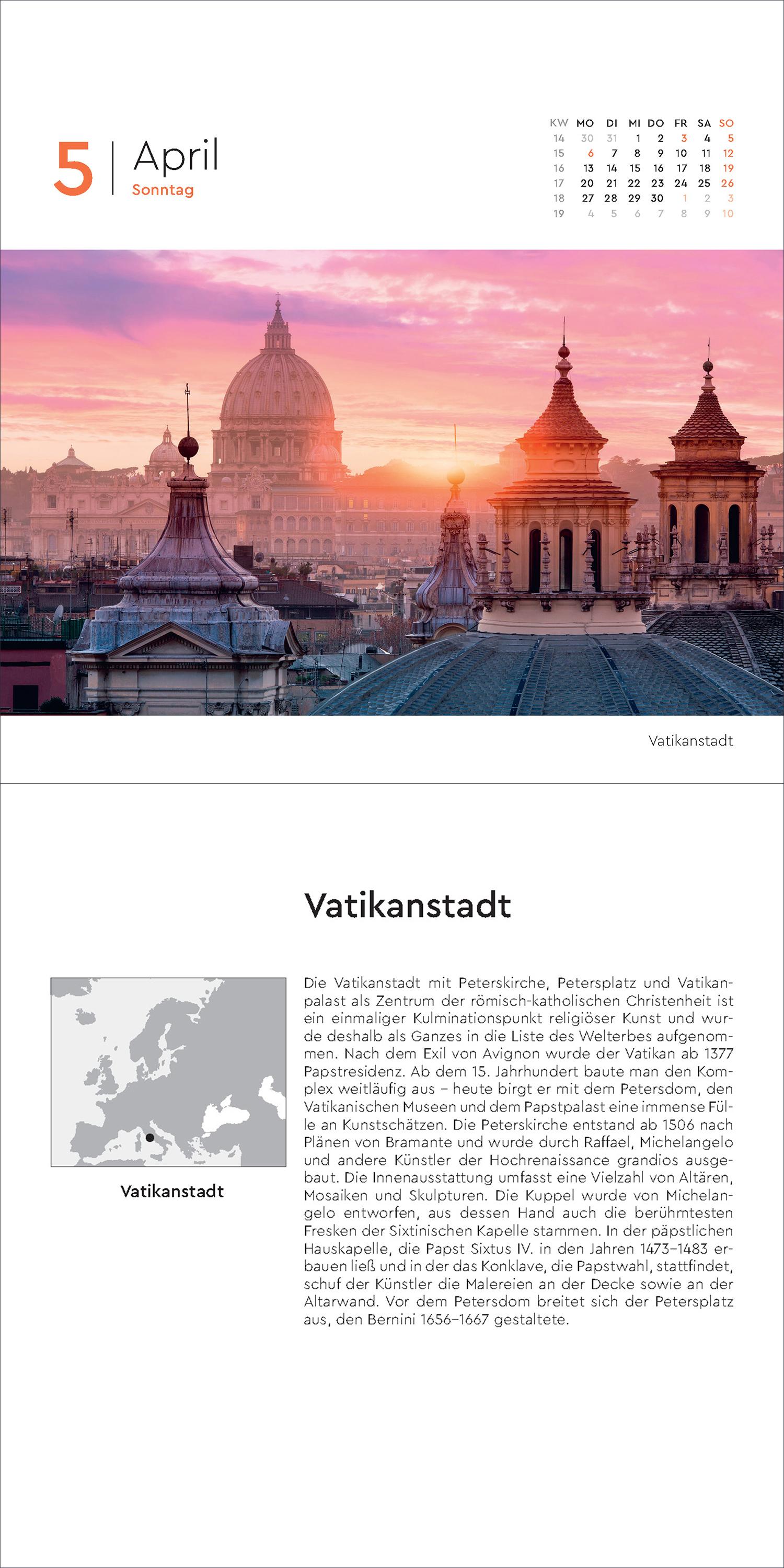 Beispielinhalt (Bild) Schönes Europa - KUNTH 365-Tage-Abreißkalender 2026