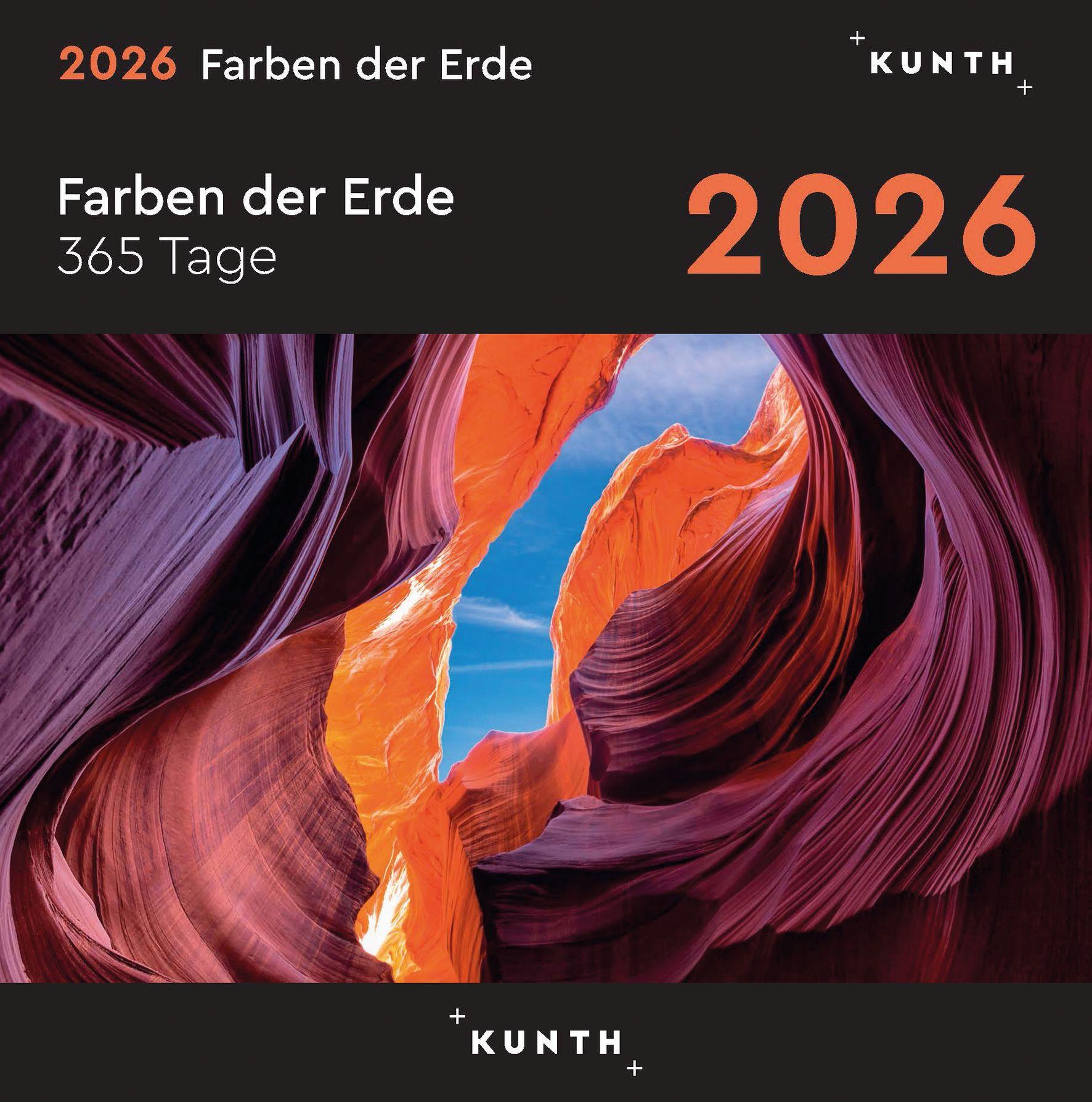 Vorderes Coverbild Farben der Erde - KUNTH 365-Tage-Abreißkalender 2026