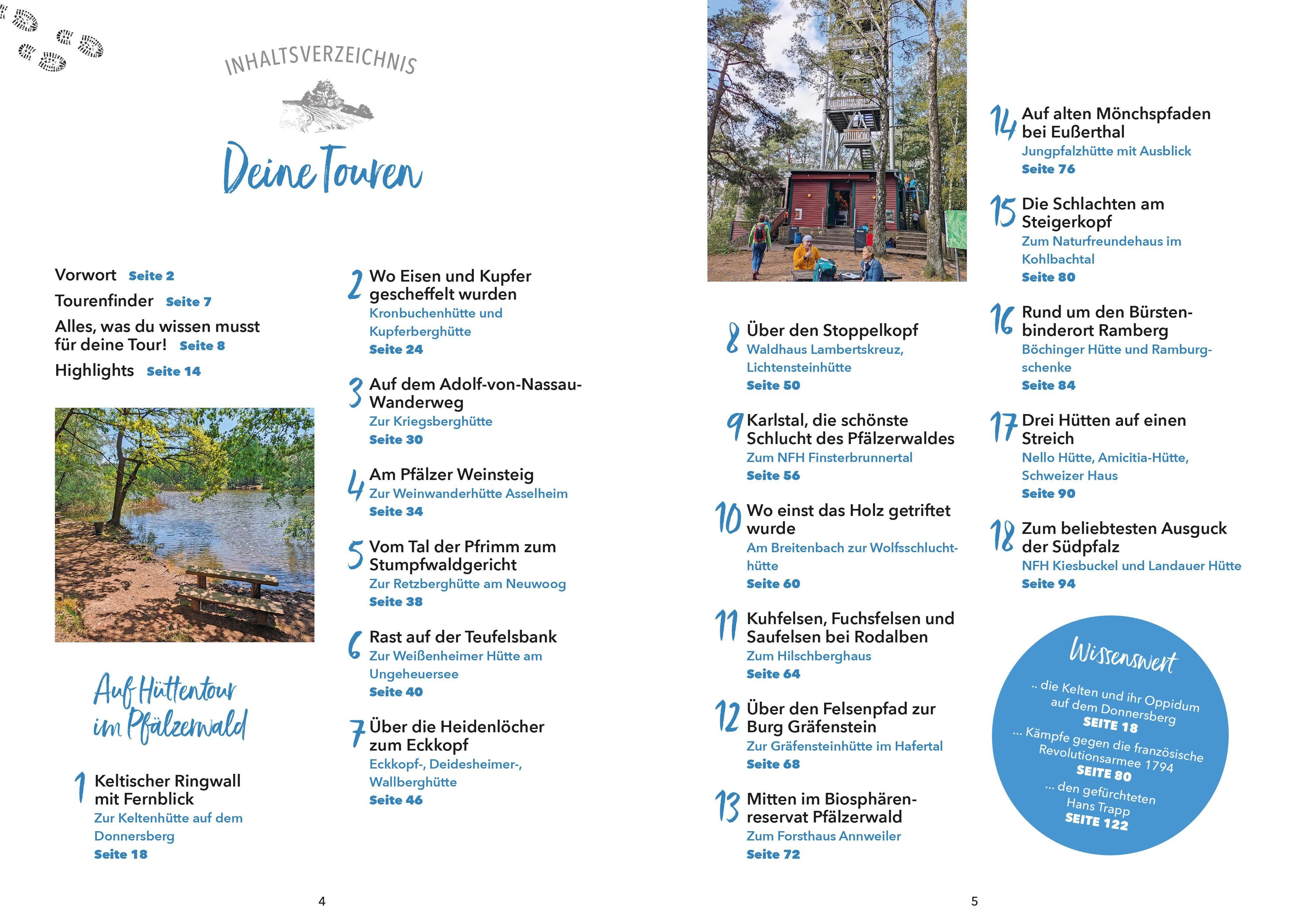 Beispielinhalt (Bild) Hütten-Geheimtipps Pfälzerwald