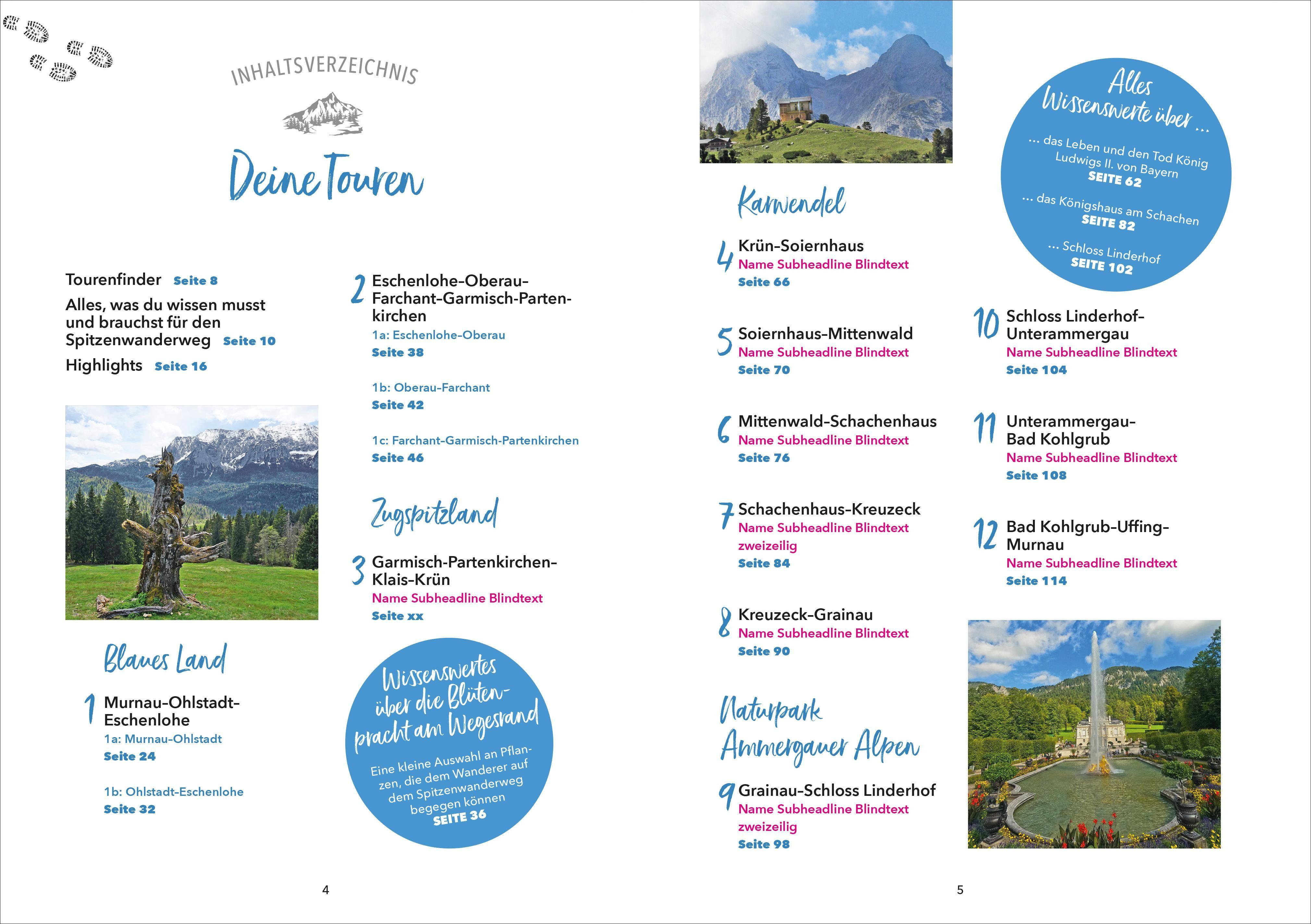 Beispielinhalt (Bild) Der Spitzenwanderweg rund um die Zugspitze