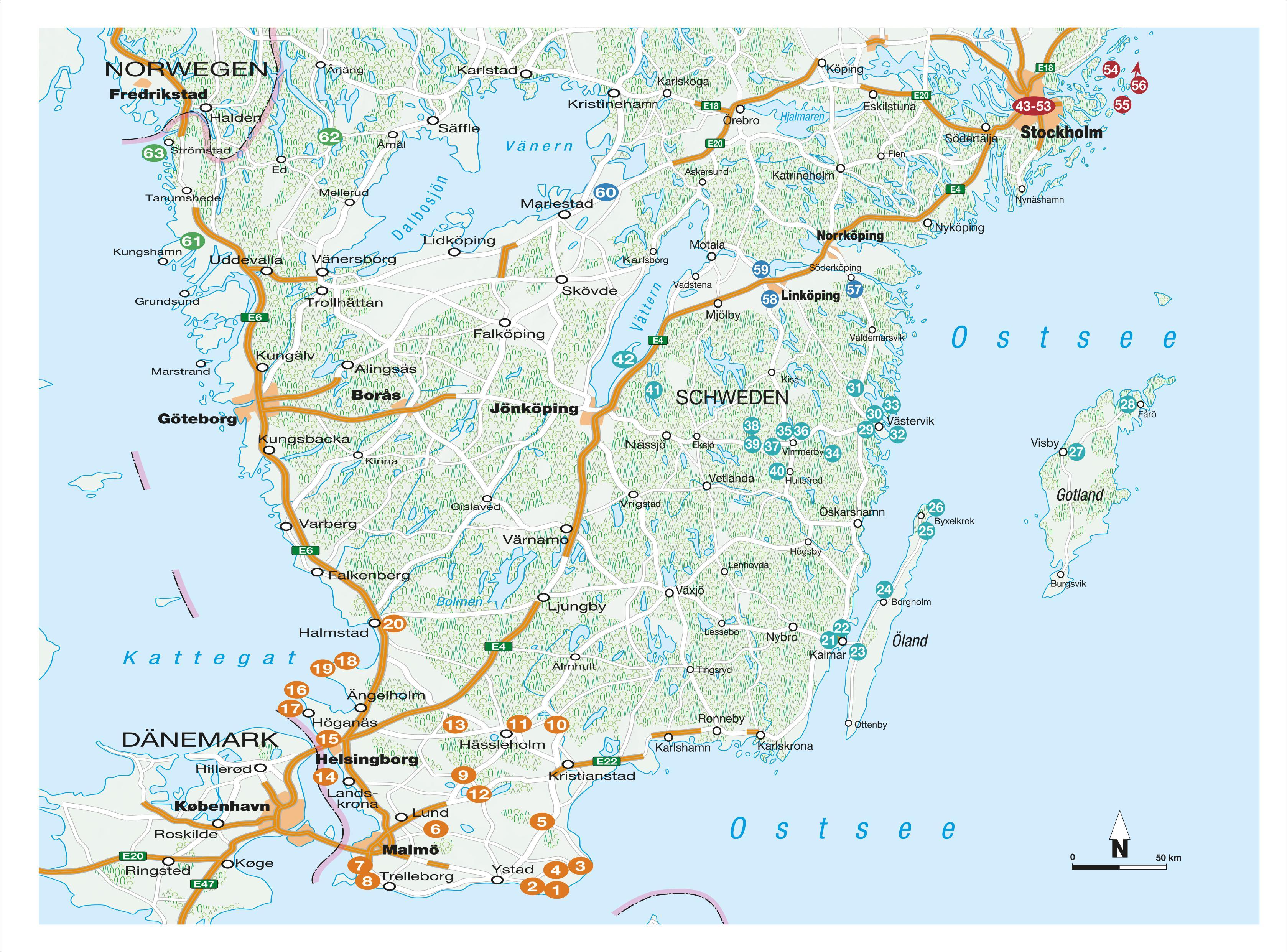 Beispielinhalt (Bild) Ab in die Ferien Südschweden