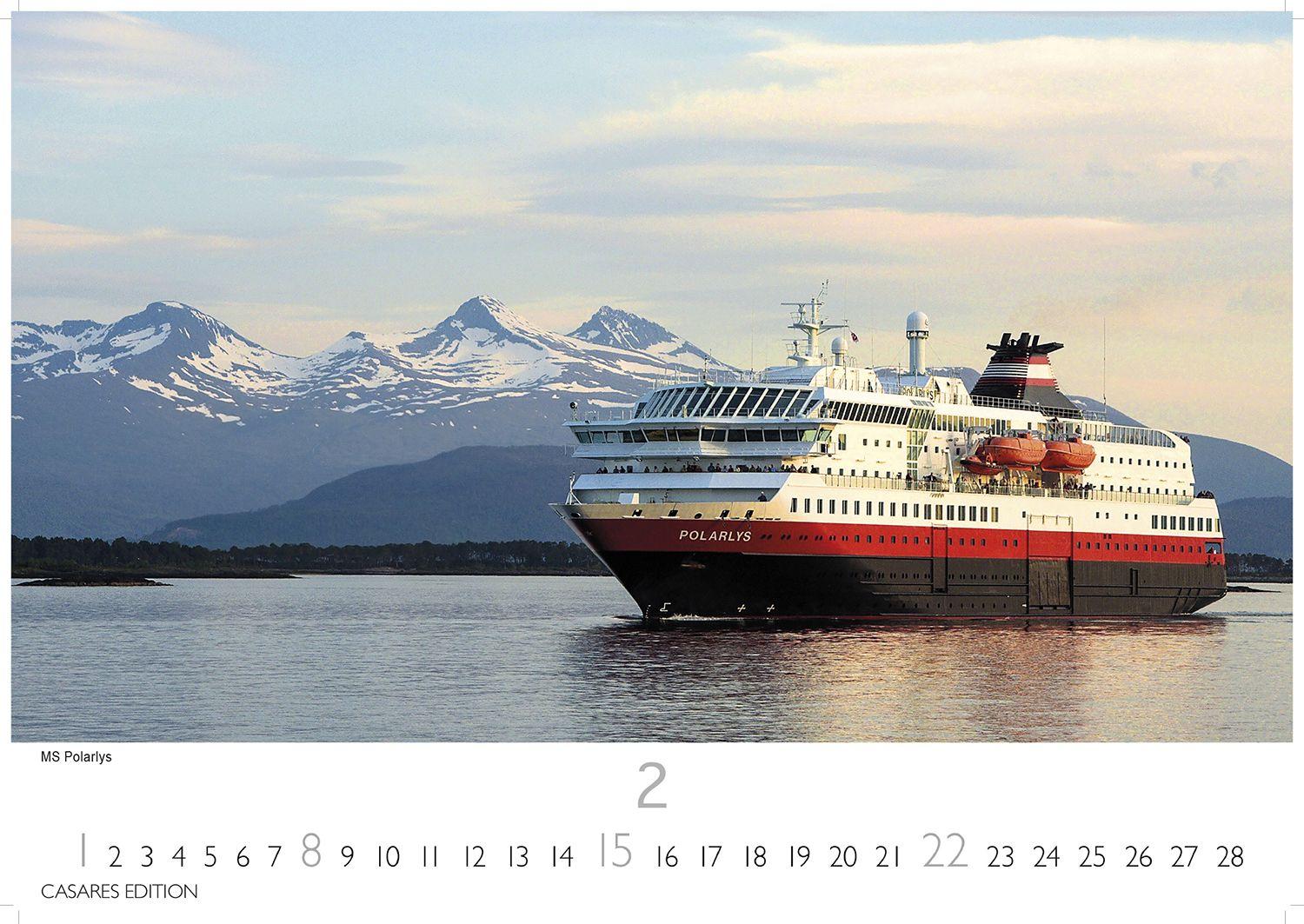 Beispielinhalt (Bild) Hurtigruten Kalender 2026 - Wandkalender | Fotokalender Nordeuropa 35x50cm Grosses Format - Atemberaubende Natur- und Meereswelten, Abenteuer & Naturerlebnis - Perfektes Geschenk