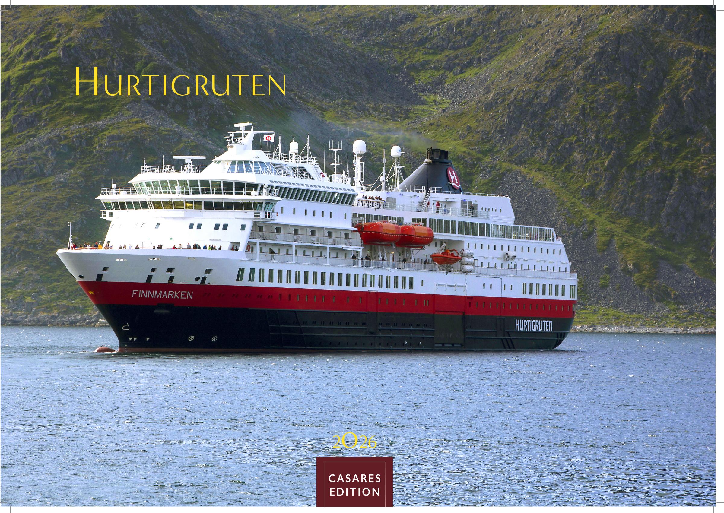 Vorderes Coverbild Hurtigruten Kalender 2026 - Wandkalender | Fotokalender Nordeuropa 35x50cm Grosses Format - Atemberaubende Natur- und Meereswelten, Abenteuer & Naturerlebnis - Perfektes Geschenk