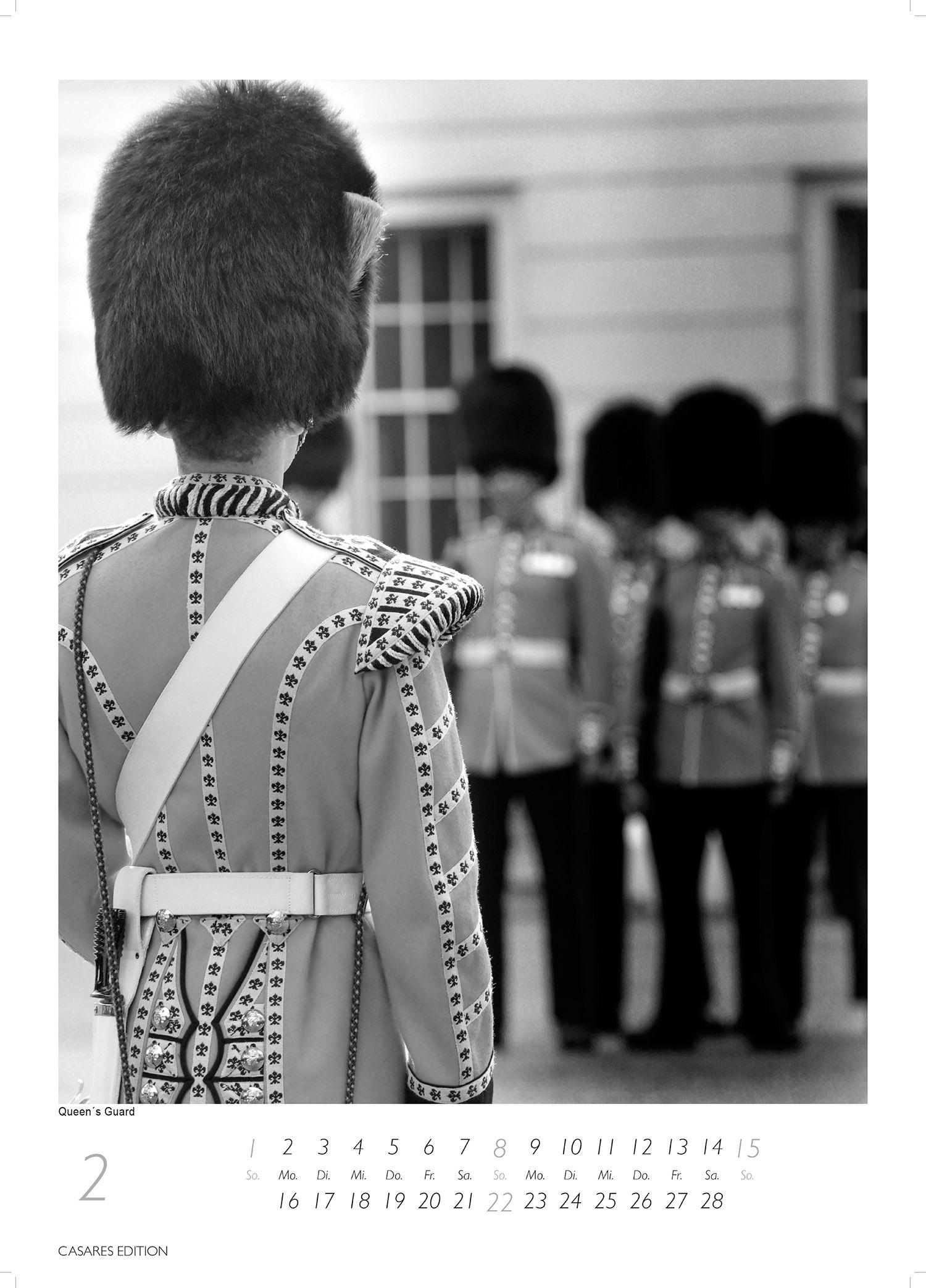 Beispielinhalt (Bild) London schwarz-weiss Kalender 2026 - Wandkalender | Fotokalender England 59x42cm Grosses Format - Hochwertiger . für 2026 - | Perfekt für Liebhaber London & Geschenkidee