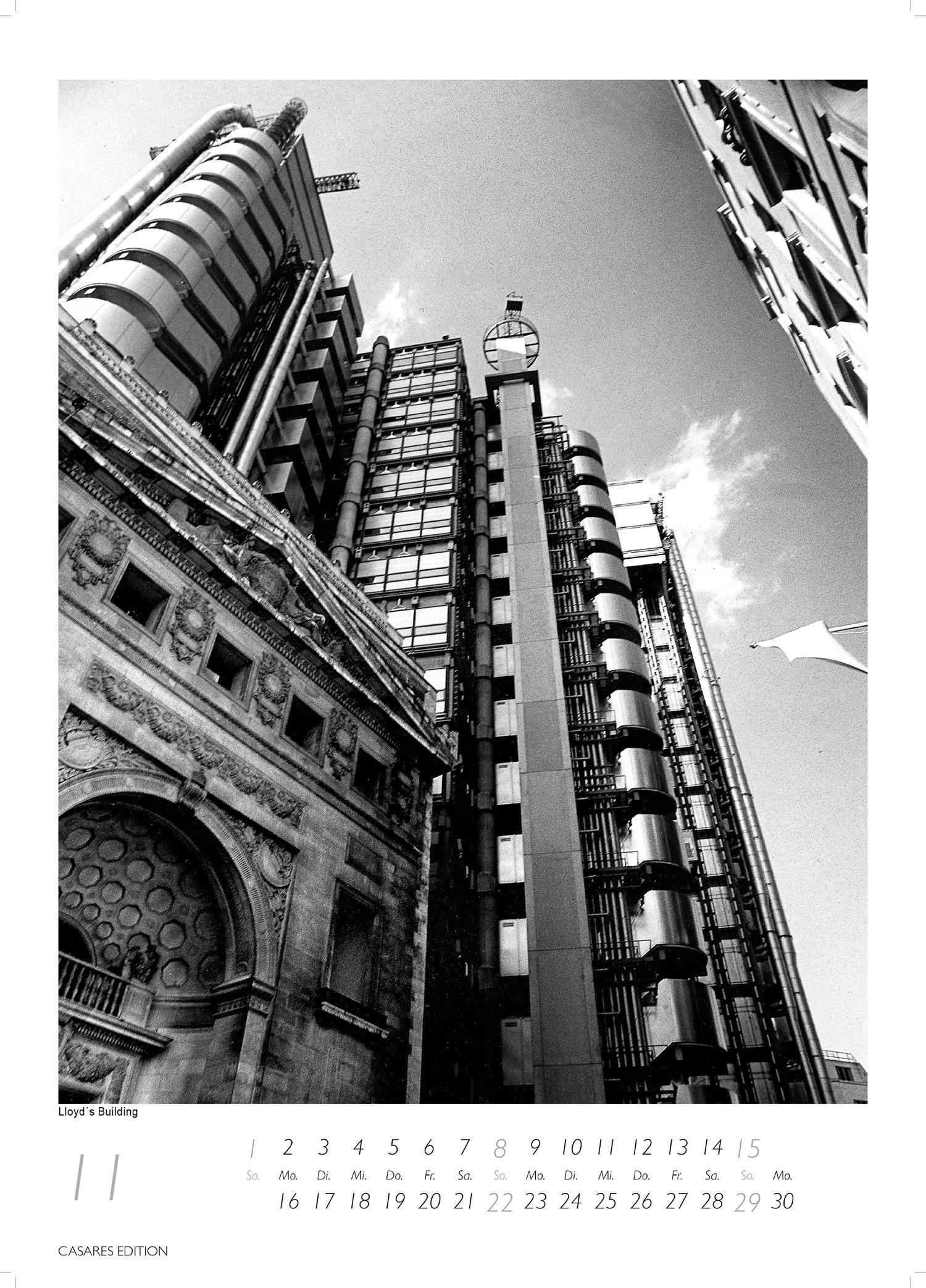 Beispielinhalt (Bild) London schwarz-weiss Kalender 2026 - Wandkalender | Fotokalender England 59x42cm Grosses Format - Hochwertiger . für 2026 - | Perfekt für Liebhaber London & Geschenkidee