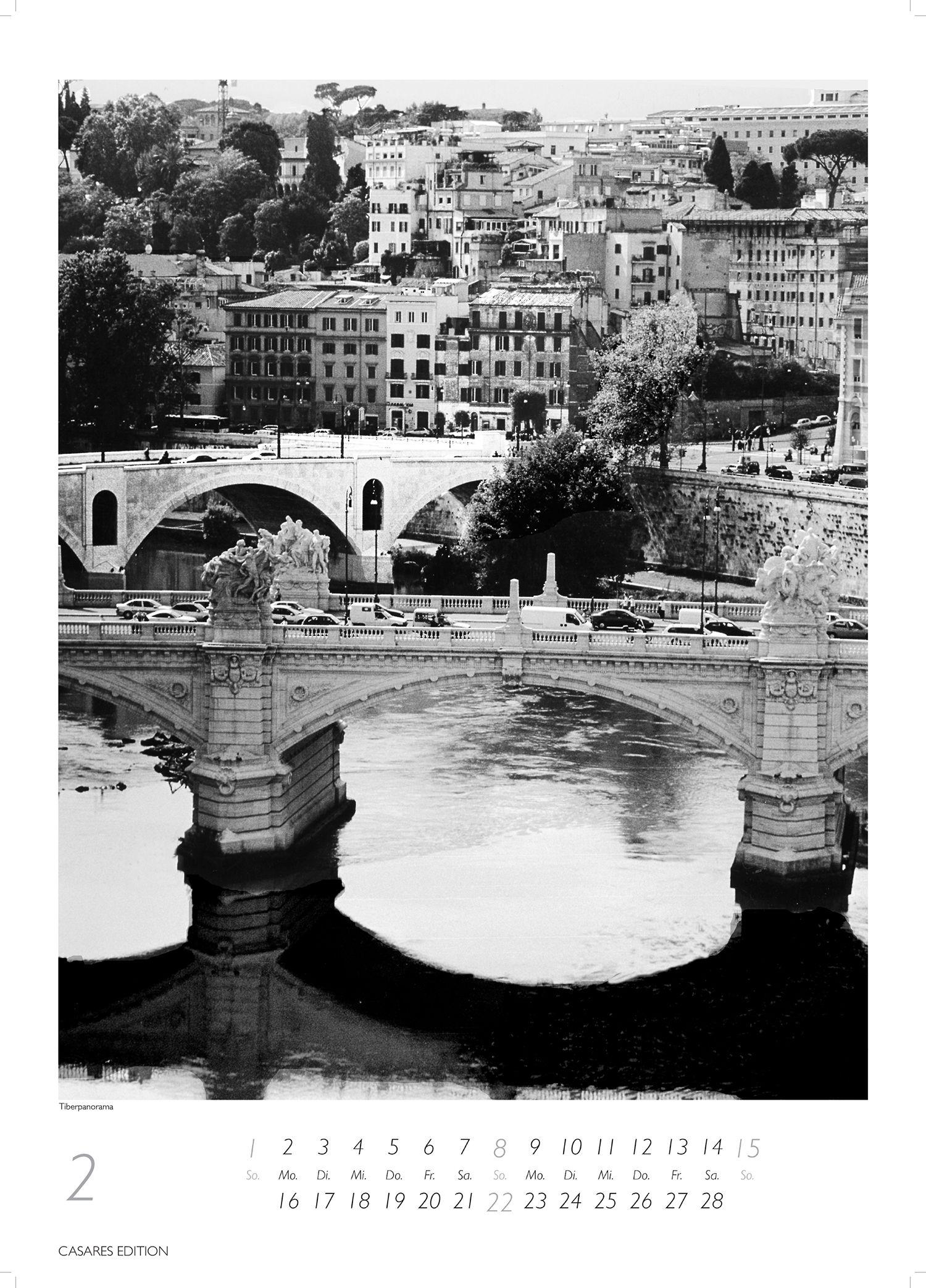 Beispielinhalt (Bild) Rom schwarz-weiss Kalender 2026 - Wandkalender | Fotokalender Italien 59x42cm Grosses Format - . mit Historischen Motiven - Perfekt für Kunst, Architektur & Rom-Liebhaber