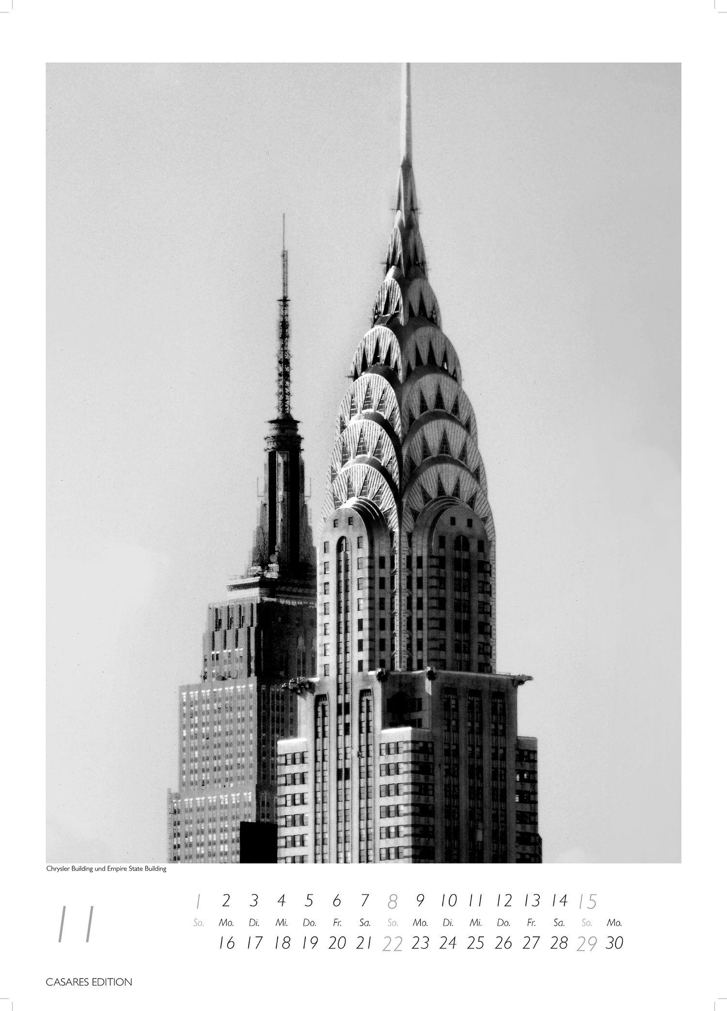 Beispielinhalt (Bild) New York schwarz-weiss Kalender 2026 - Wandkalender | Fotokalender Nordamerika 59x42cm Grosses Format - Eleganter Schwarz-Weiß-Print mit beeindruckenden New York City Motiven