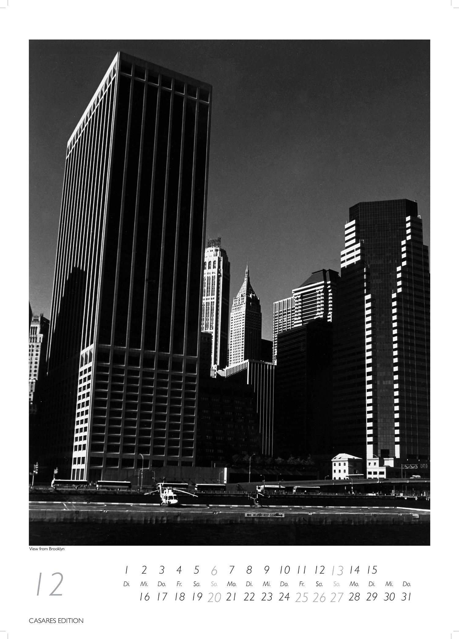Beispielinhalt (Bild) New York schwarz-weiss Kalender 2026 - Wandkalender | Fotokalender Nordamerika 59x42cm Grosses Format - Eleganter Schwarz-Weiß-Print mit beeindruckenden New York City Motiven