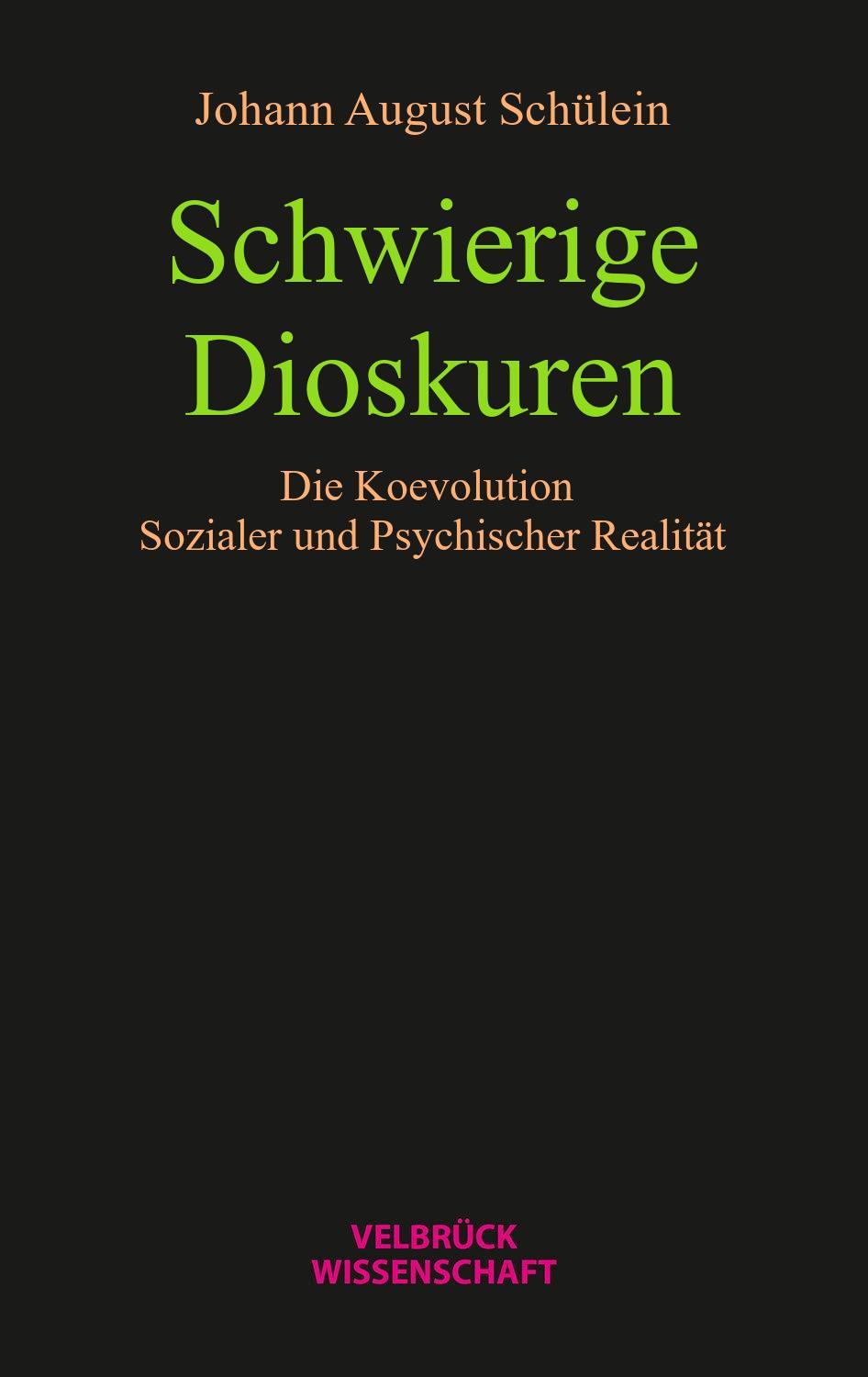 Vorderes Coverbild Schwierige Dioskuren