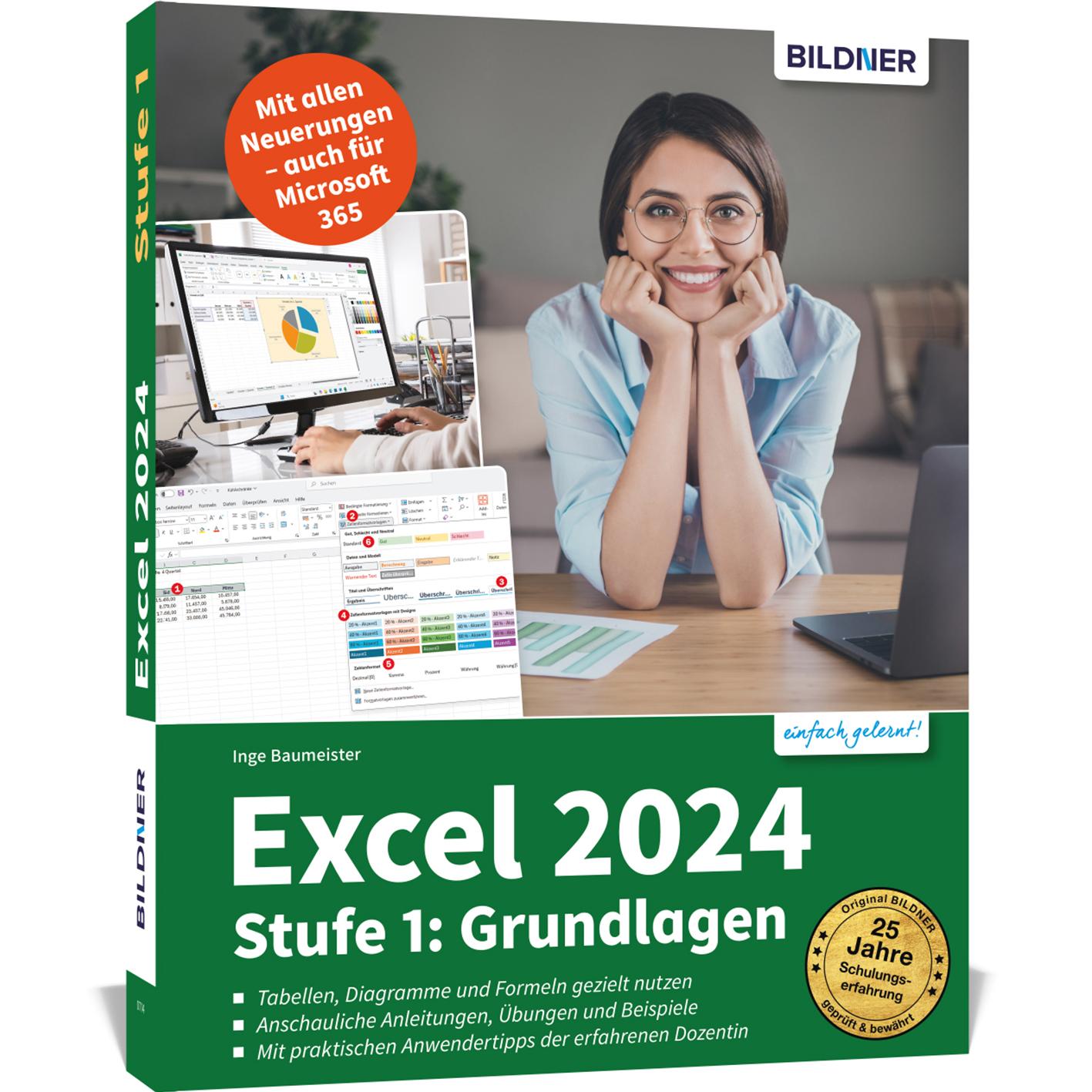 Vorderes Coverbild Excel 2024 - Stufe 1: Grundlagen