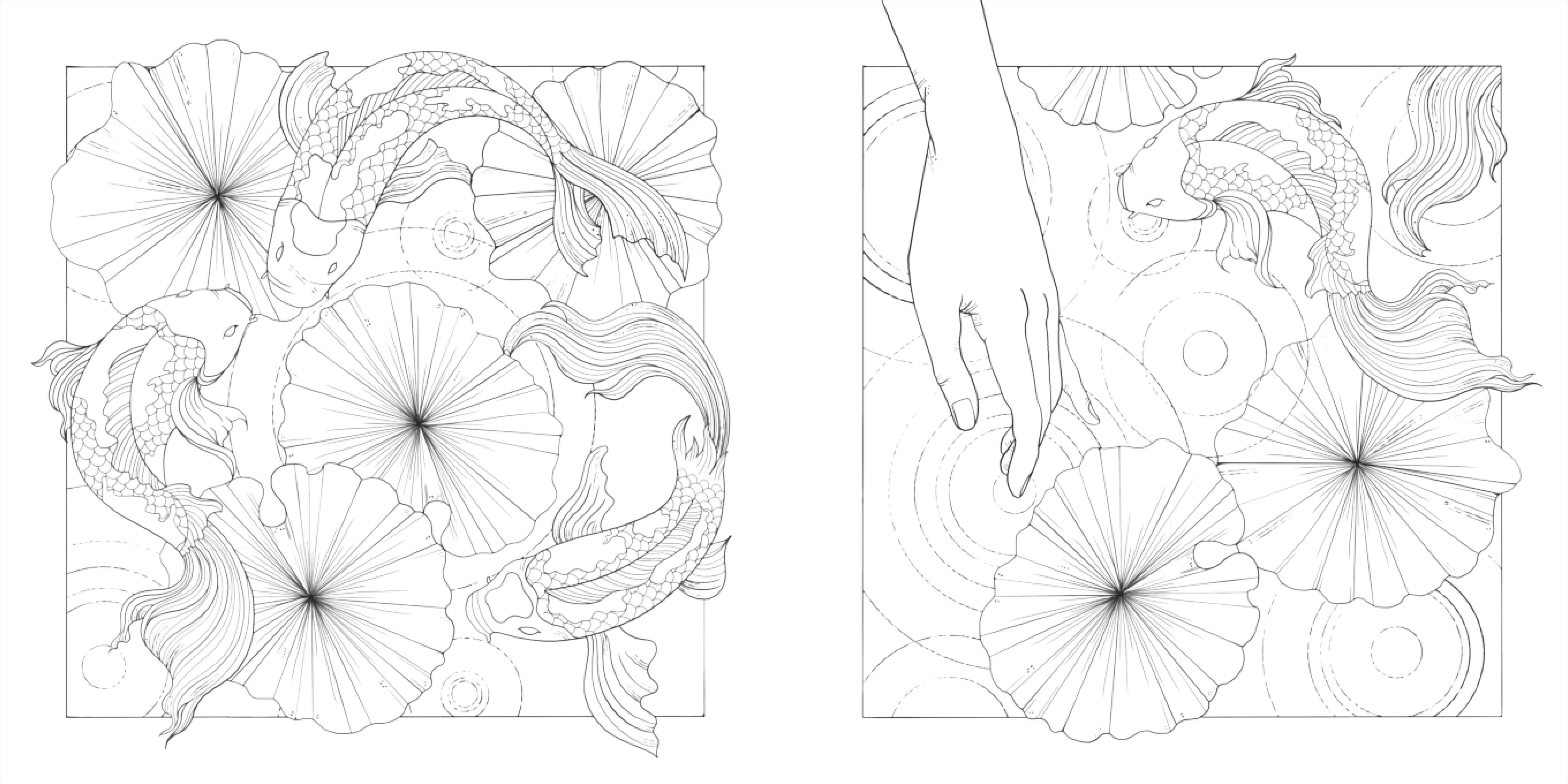 Beispielinhalt (Bild) Mindful Moments. Ein atmosphärisches Ausmalbuch für Erwachsene