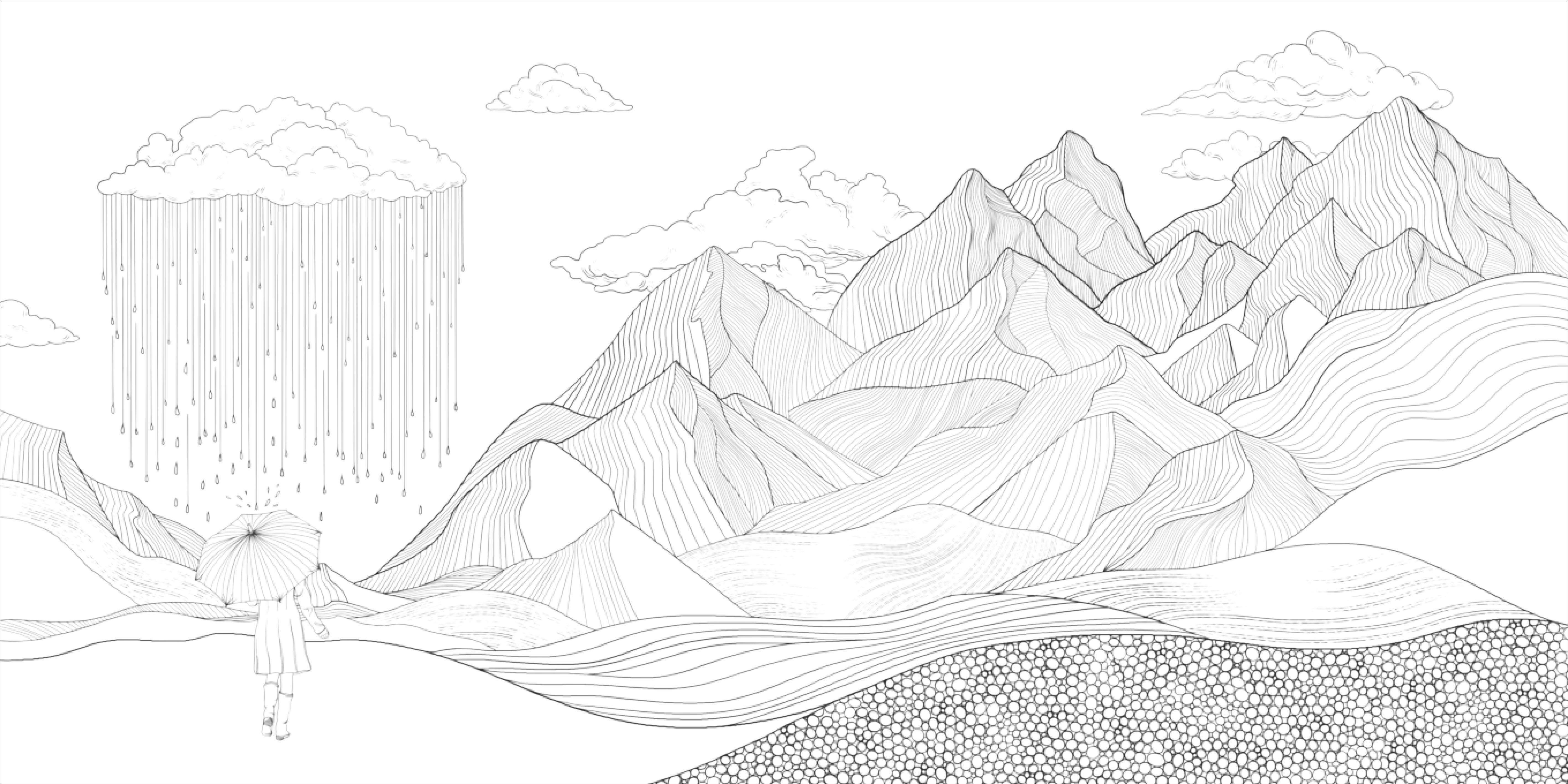 Beispielinhalt (Bild) Mindful Moments. Ein atmosphärisches Ausmalbuch für Erwachsene