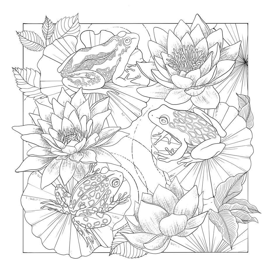 Beispielinhalt (Bild) Mindful Moments. Ein atmosphärisches Ausmalbuch für Erwachsene