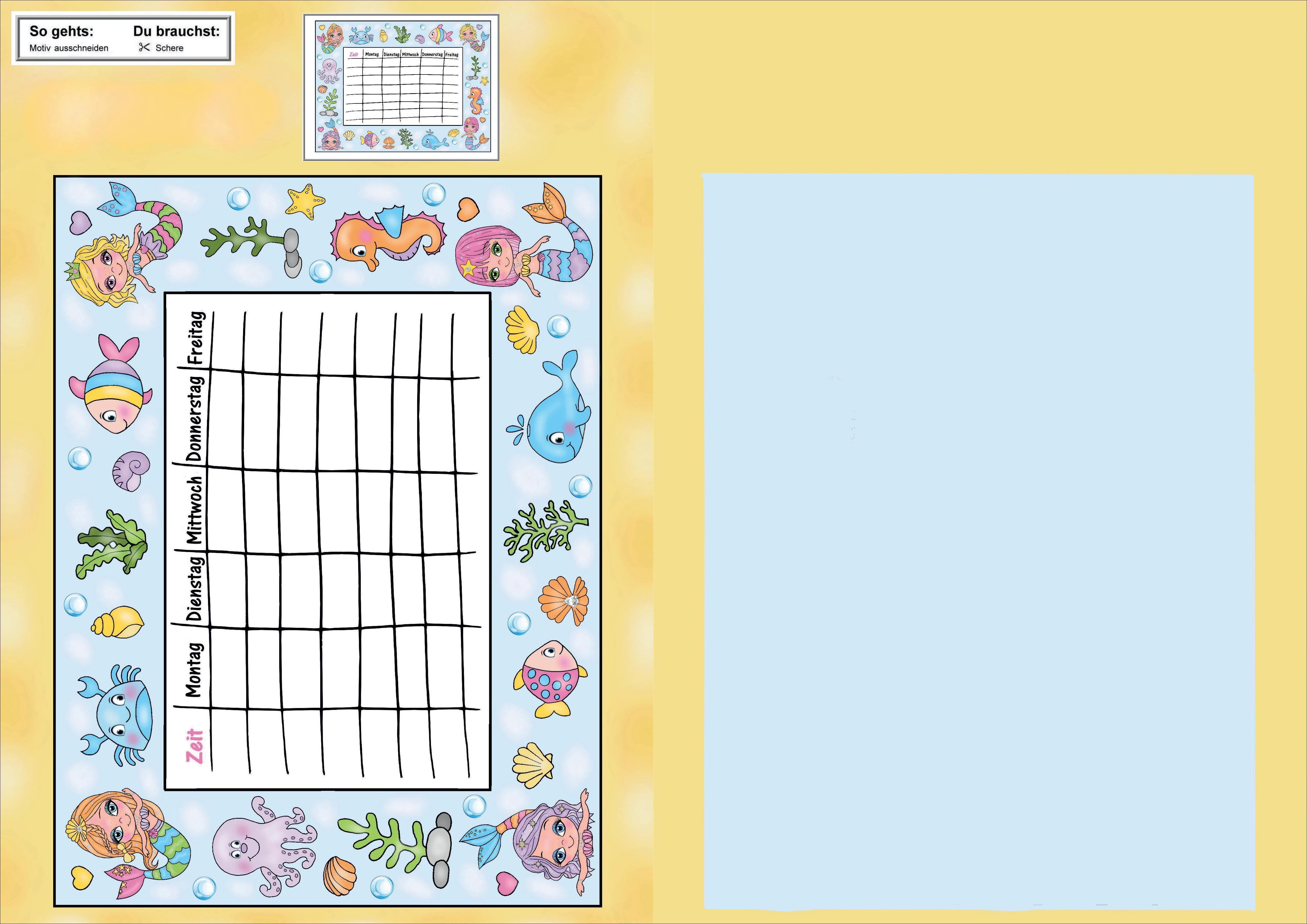 Beispielinhalt (Bild) Das Ausschneide-Bastelbuch - Magische Meerjungfrauen