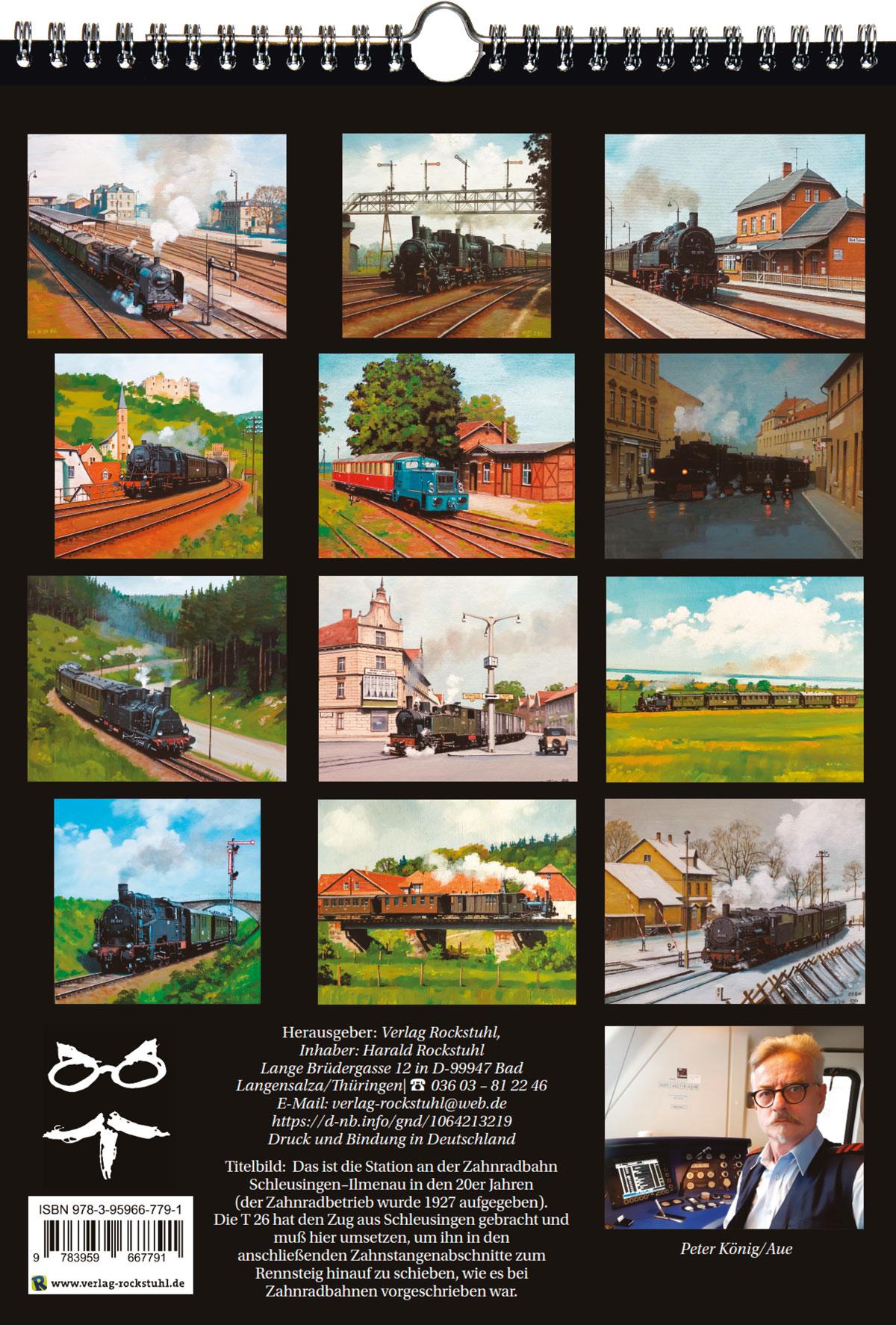 Rückseitencover EISENBAHN KALENDER 2026: Peter König Eisenbahnbilder Deutschland