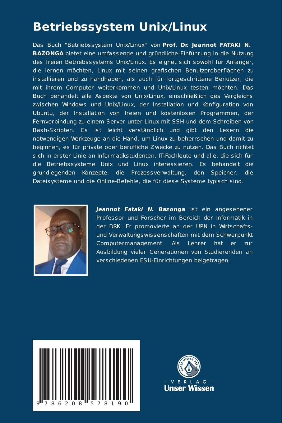 Rückseitencover Betriebssystem Unix/Linux