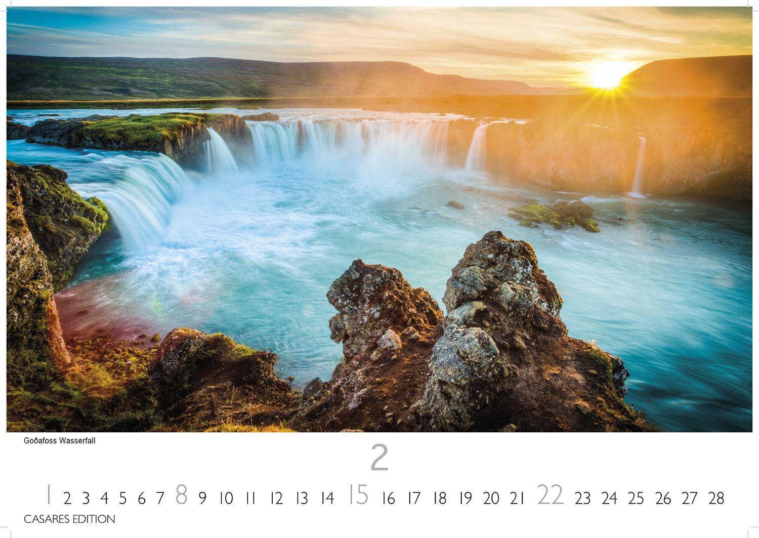 Beispielinhalt (Bild) Nordisches Licht Kalender 2026 - Wandkalender | Fotokalender Naturkalender 35x50cm - Hochwertiger . 2026 - mit 12 faszinierenden Fotografien von Landschaften im mildem nordischen Licht