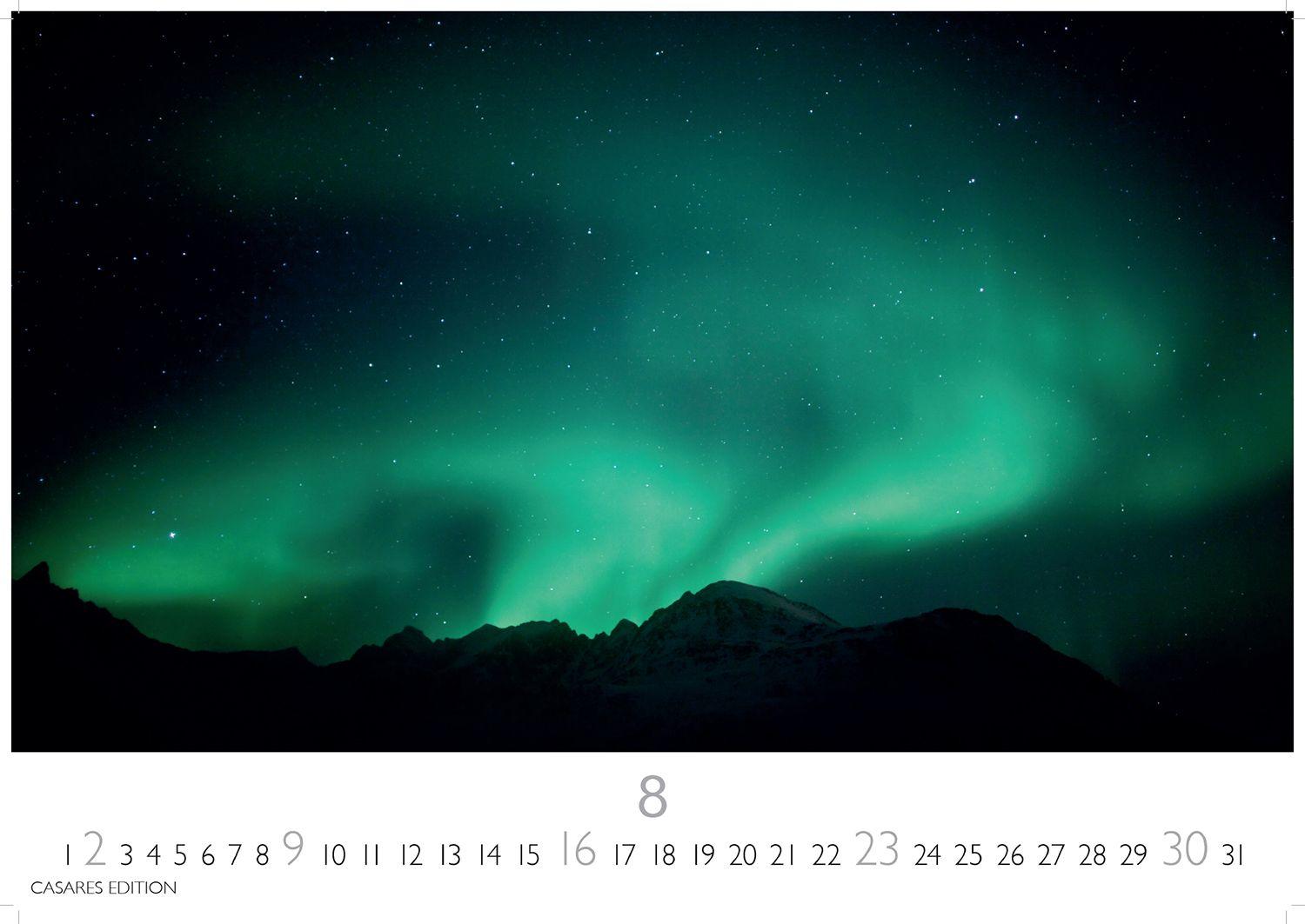 Beispielinhalt (Bild) Polarlicht Kalender 2026 - Wandkalender | Fotokalender Naturkalender 24x35cm - Erleben Sie die Magie der Aurora Borealis - Hochwertiger Polarlicht 2026 - für Naturenthusiasten