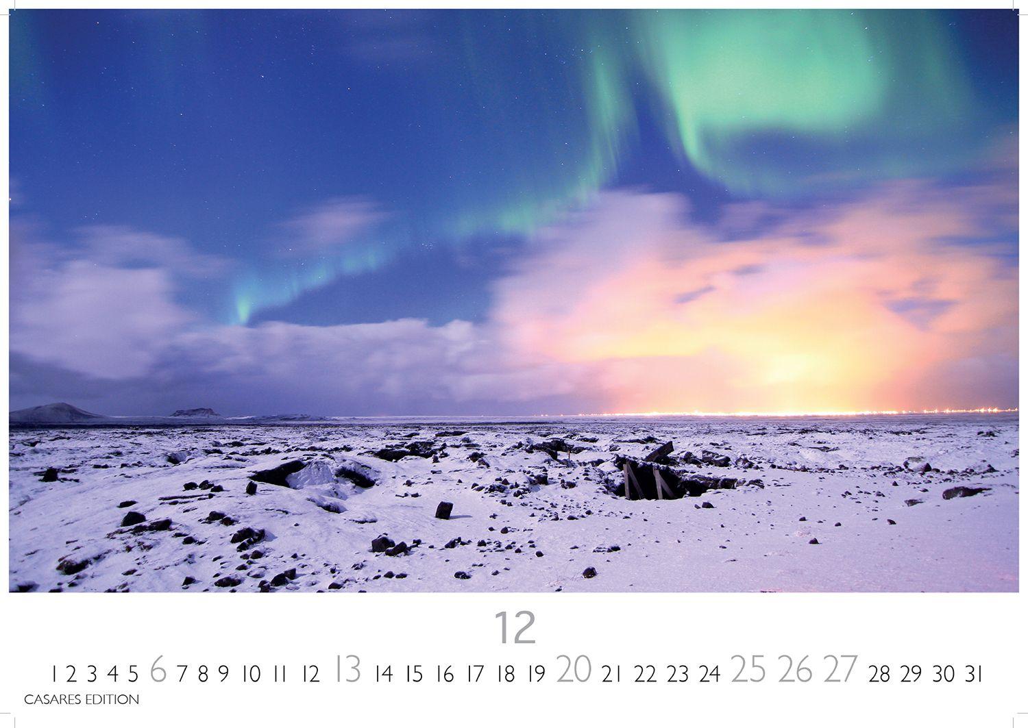 Beispielinhalt (Bild) Polarlicht Kalender 2026 - Wandkalender | Fotokalender Naturkalender 24x35cm - Erleben Sie die Magie der Aurora Borealis - Hochwertiger Polarlicht 2026 - für Naturenthusiasten