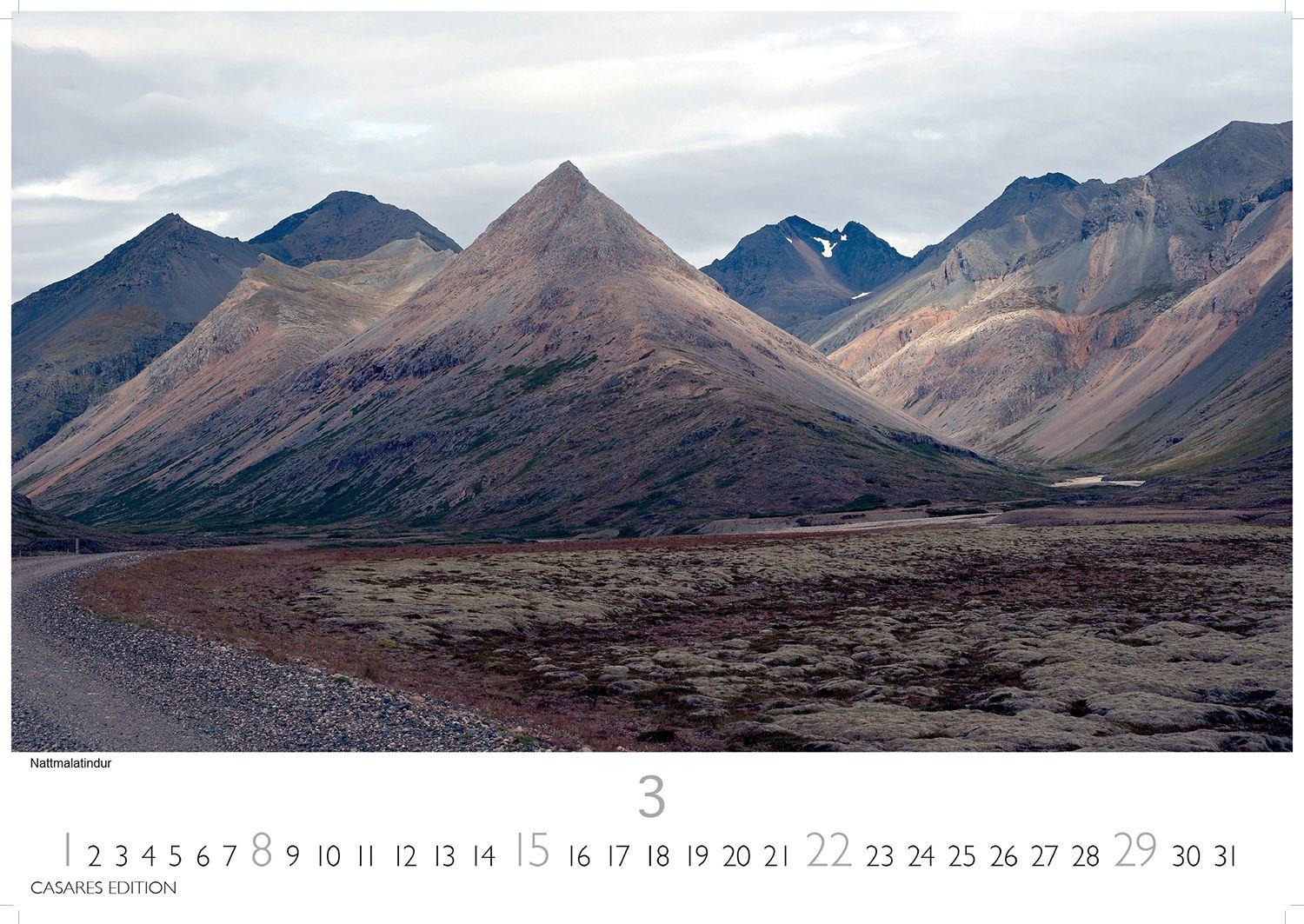 Beispielinhalt (Bild) Island Kalender 2026 - Wandkalender | Fotokalender Naturkalender 24x35 cm - Hochwertiger . mit atemberaubenden Island-Landschaften