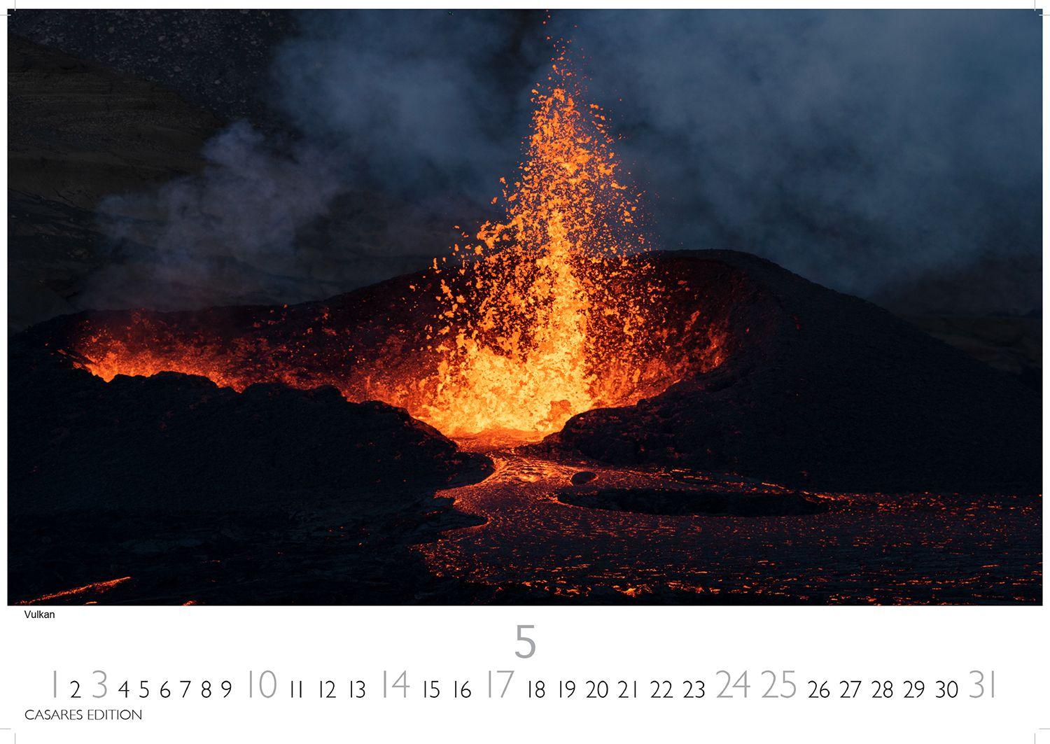 Beispielinhalt (Bild) Island Kalender 2026 - Wandkalender | Fotokalender Naturkalender 24x35 cm - Hochwertiger . mit atemberaubenden Island-Landschaften
