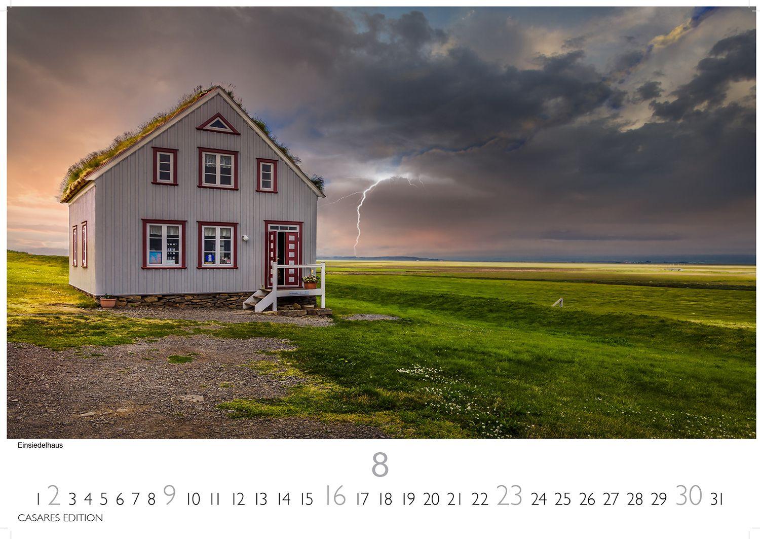 Beispielinhalt (Bild) Island Kalender 2026 - Wandkalender | Fotokalender Naturkalender 24x35 cm - Hochwertiger . mit atemberaubenden Island-Landschaften