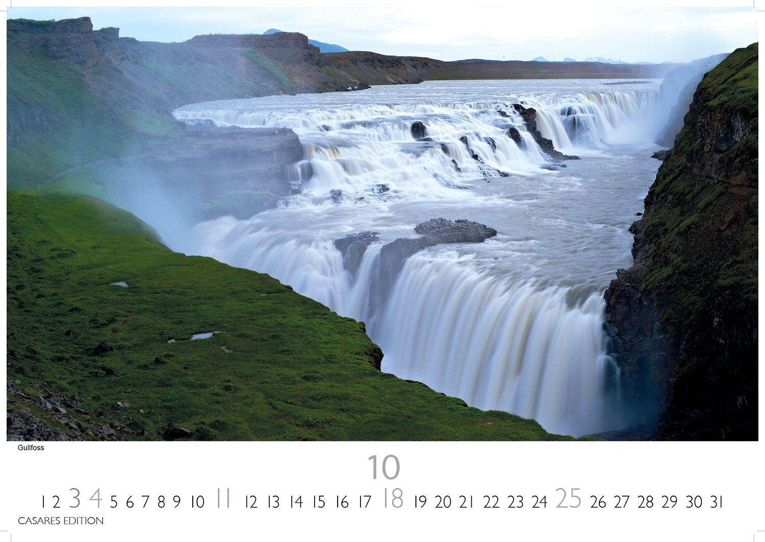 Beispielinhalt (Bild) Island Kalender 2026 - Wandkalender | Fotokalender Naturkalender 24x35 cm - Hochwertiger . mit atemberaubenden Island-Landschaften