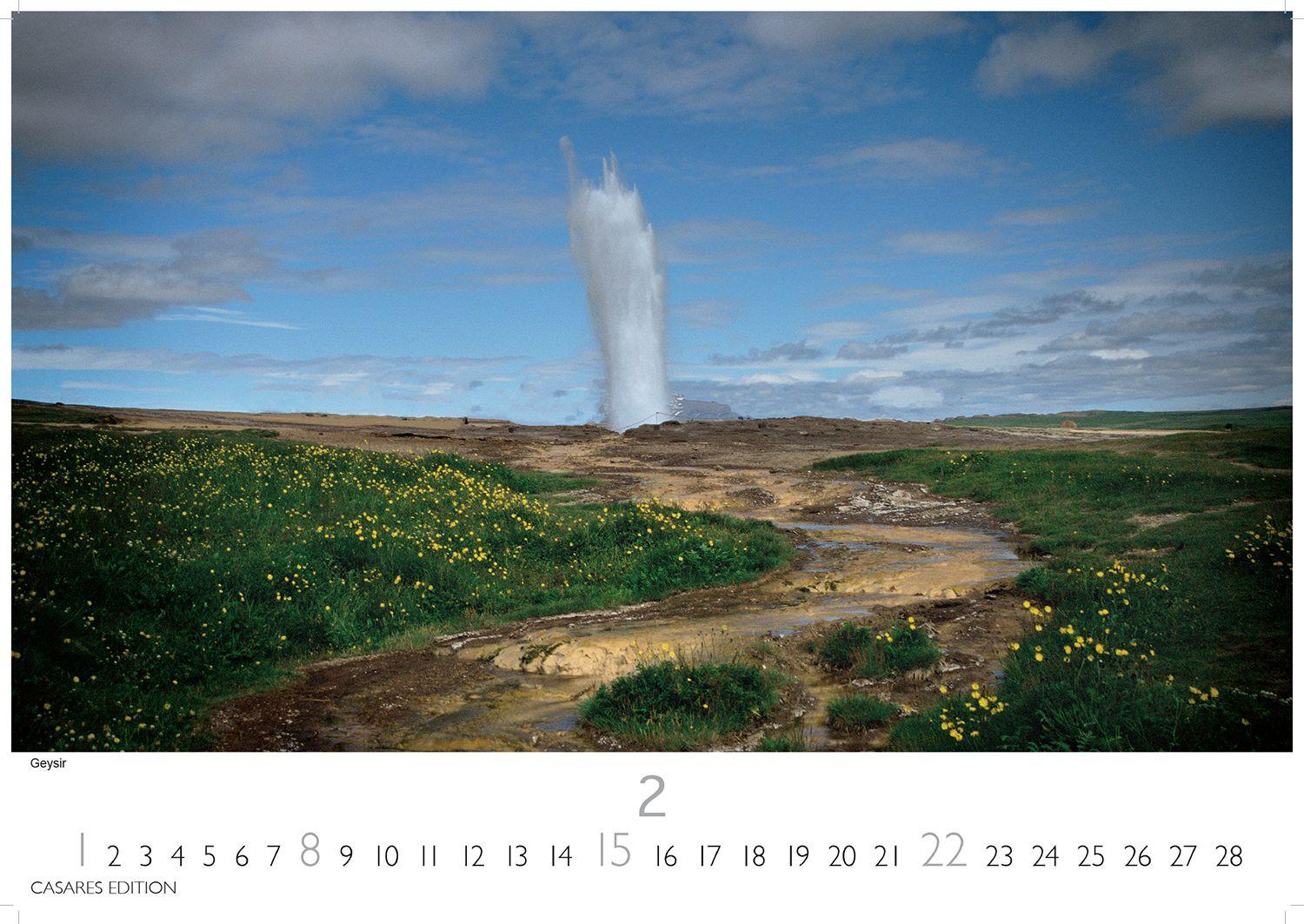 Beispielinhalt (Bild) Island Kalender 2026 - Wandkalender | Fotokalender Naturkalender 24x35 cm - Hochwertiger . mit atemberaubenden Island-Landschaften